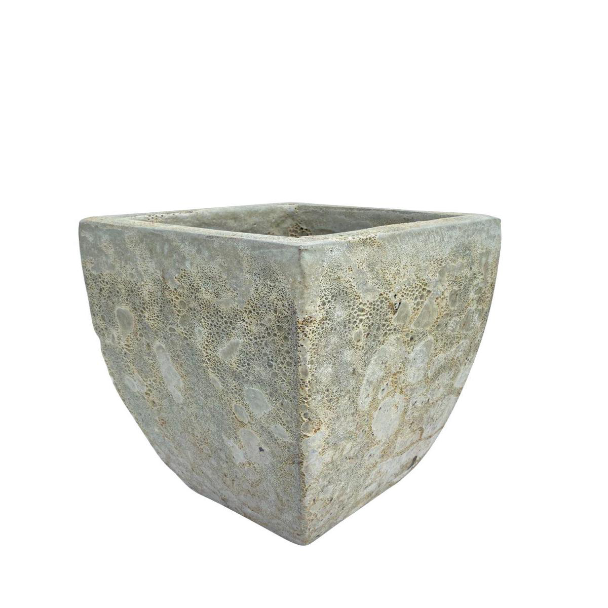 9128C43 8211 Seafoam White Ceramic Milan Square Pot 8211 98221 x 98221 x 148221 Seafoam White