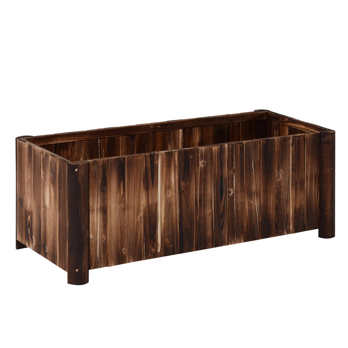 Raised Wooden Garden Planter for Easy Herb and Vegetable Growing Carbonised Finish