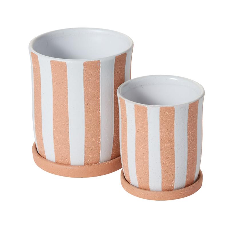 Striped Terracotta Pot