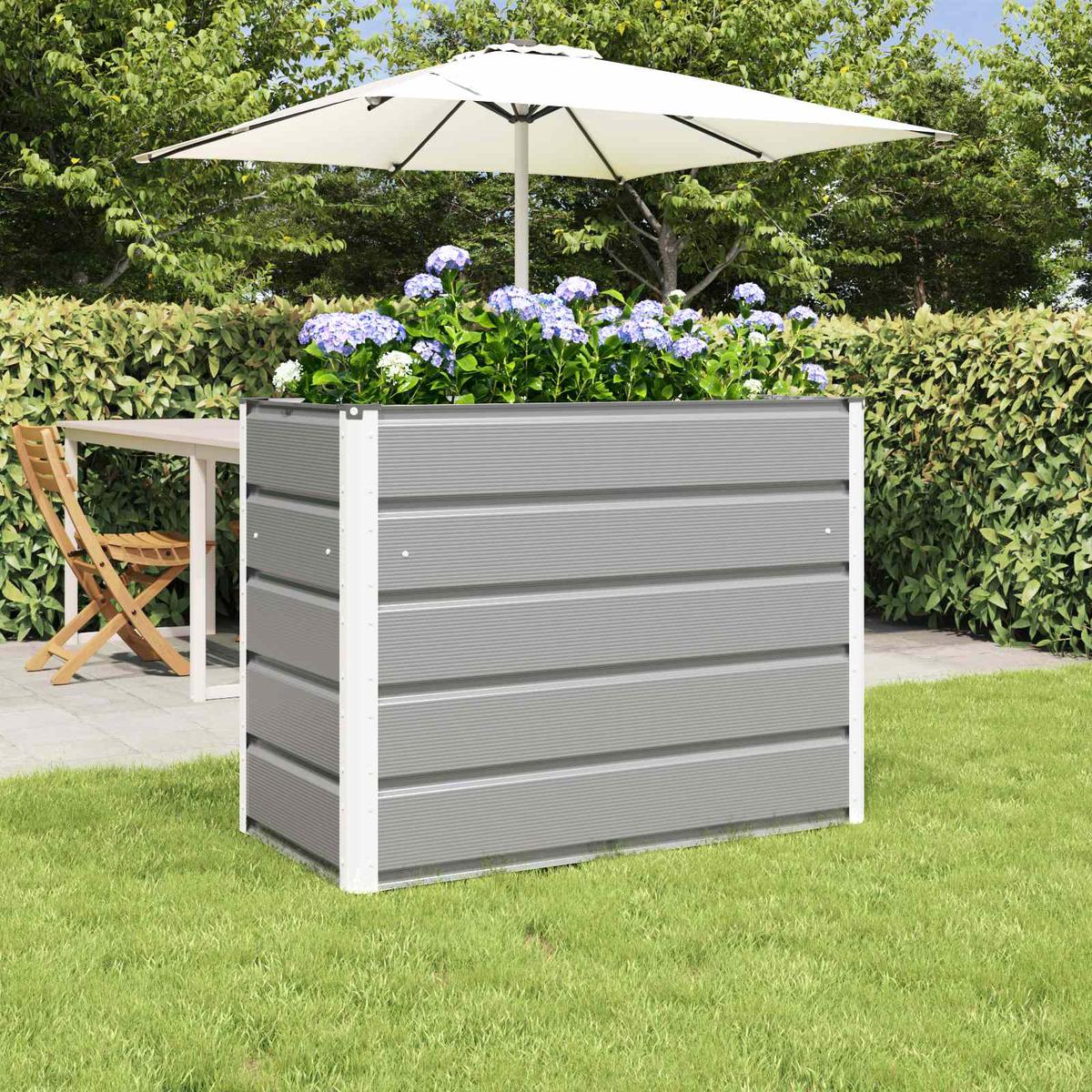 vidaXL Planter Light Grey 100 x 50 x 77 cm Galvanised Steel