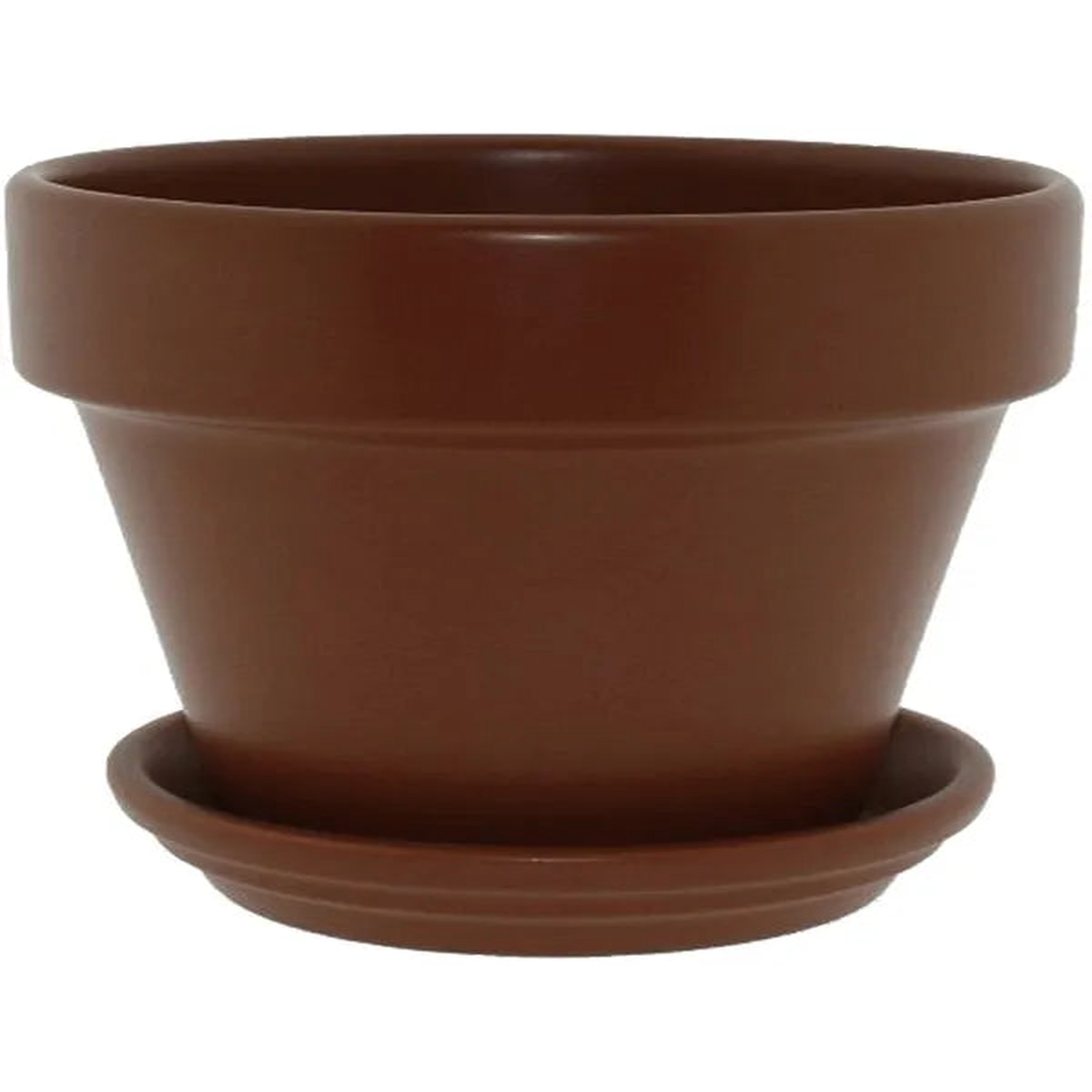Urbann Plant Pot 17cm Height 18cm Dia Pot & Saucer Matt Terra