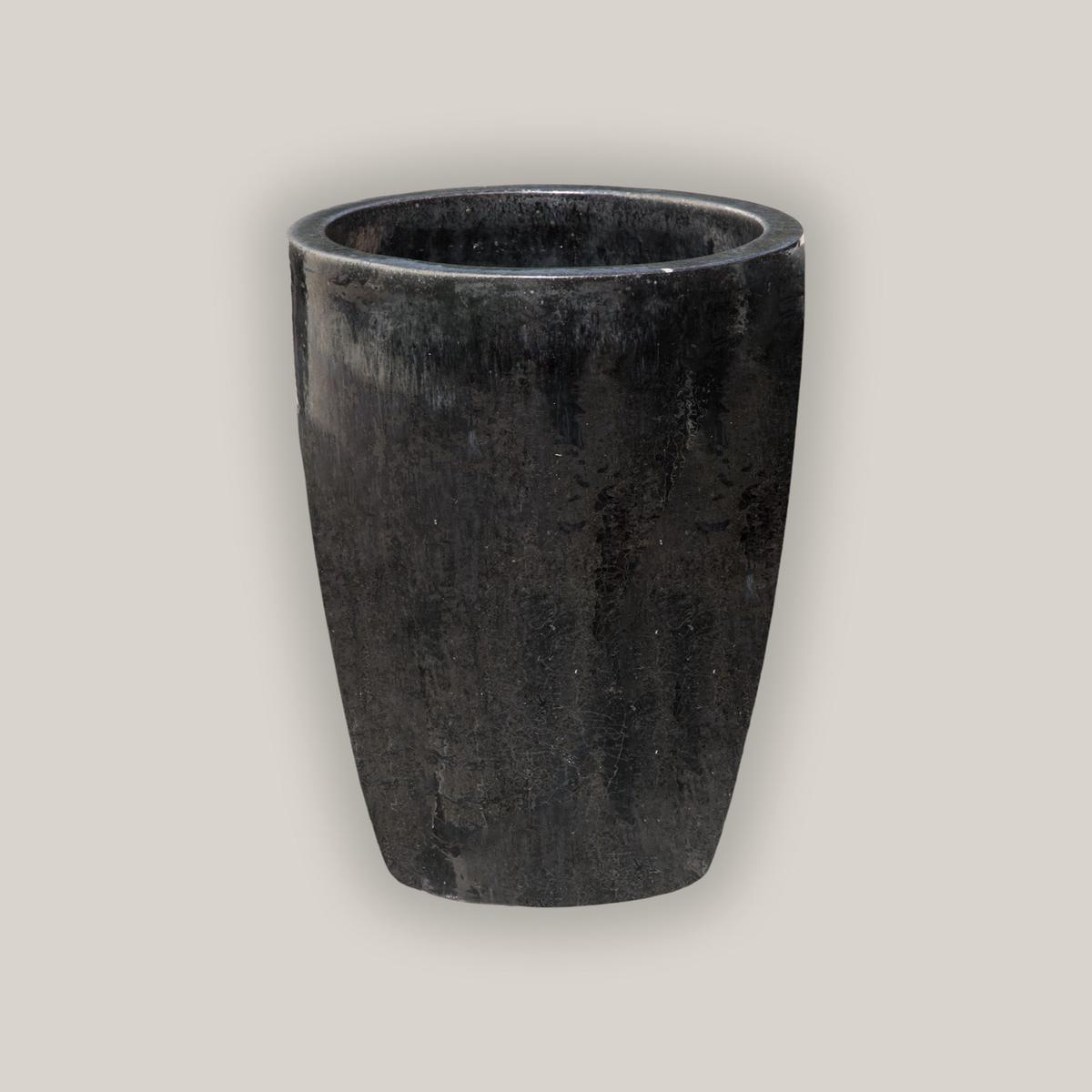 1-2270BL 8211 Black Crucible Planter 8211 148221 x 148221 x 198221 Black Ceramic