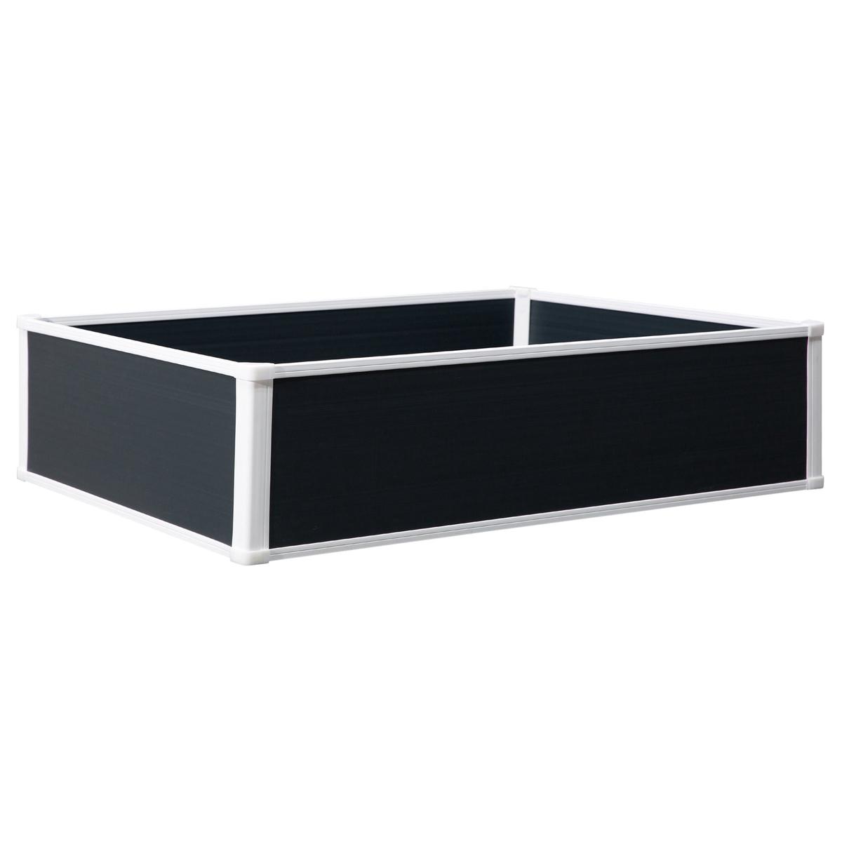 302L Raised Garden Bed Planter Box for Patio Plants and Vegetables 120x90x30 cm - Grey and White
