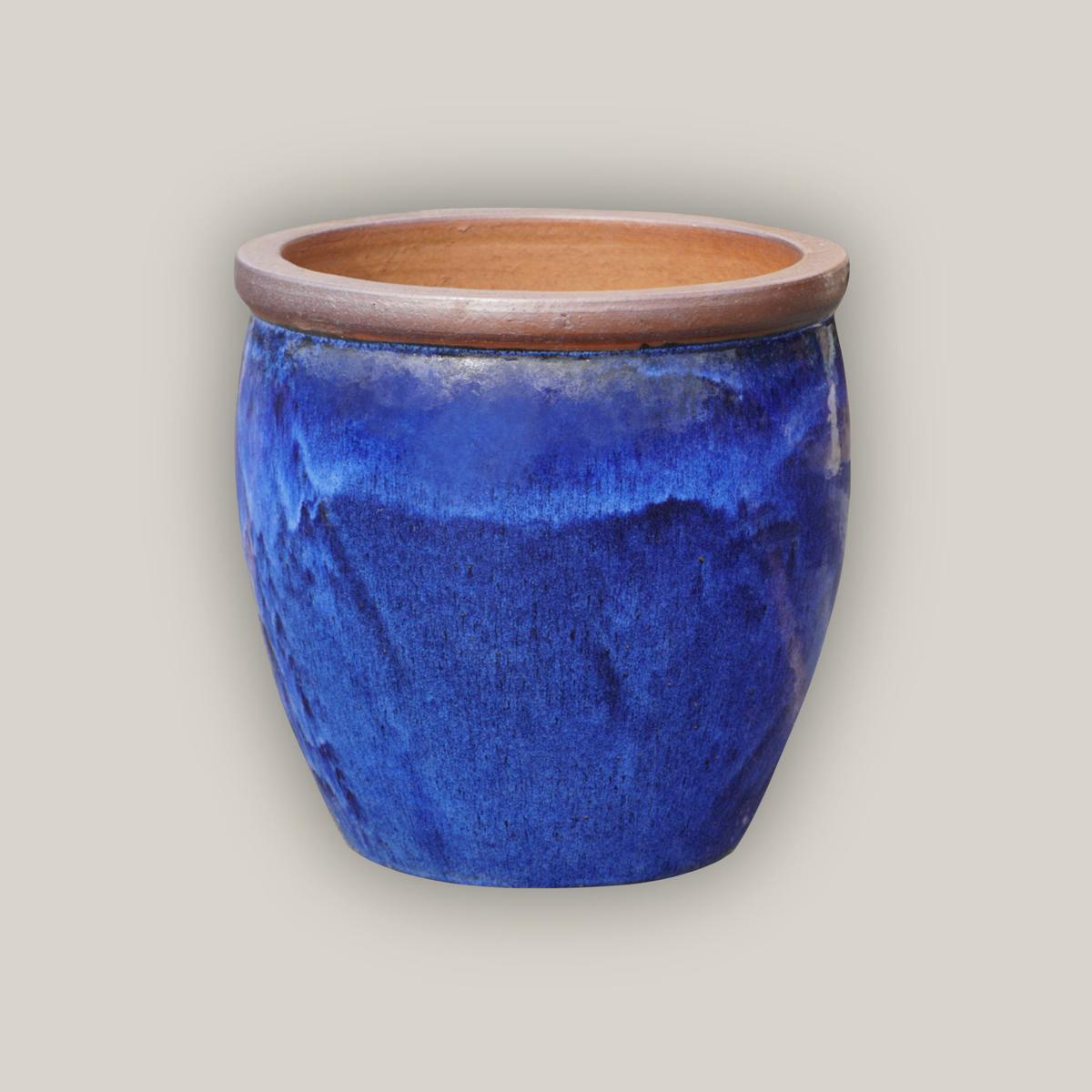 6109H47 8211 Natural Rim Blue Ceramic Bell Pot 8211 158221 x 158221 x 128221 Natural RimBlue