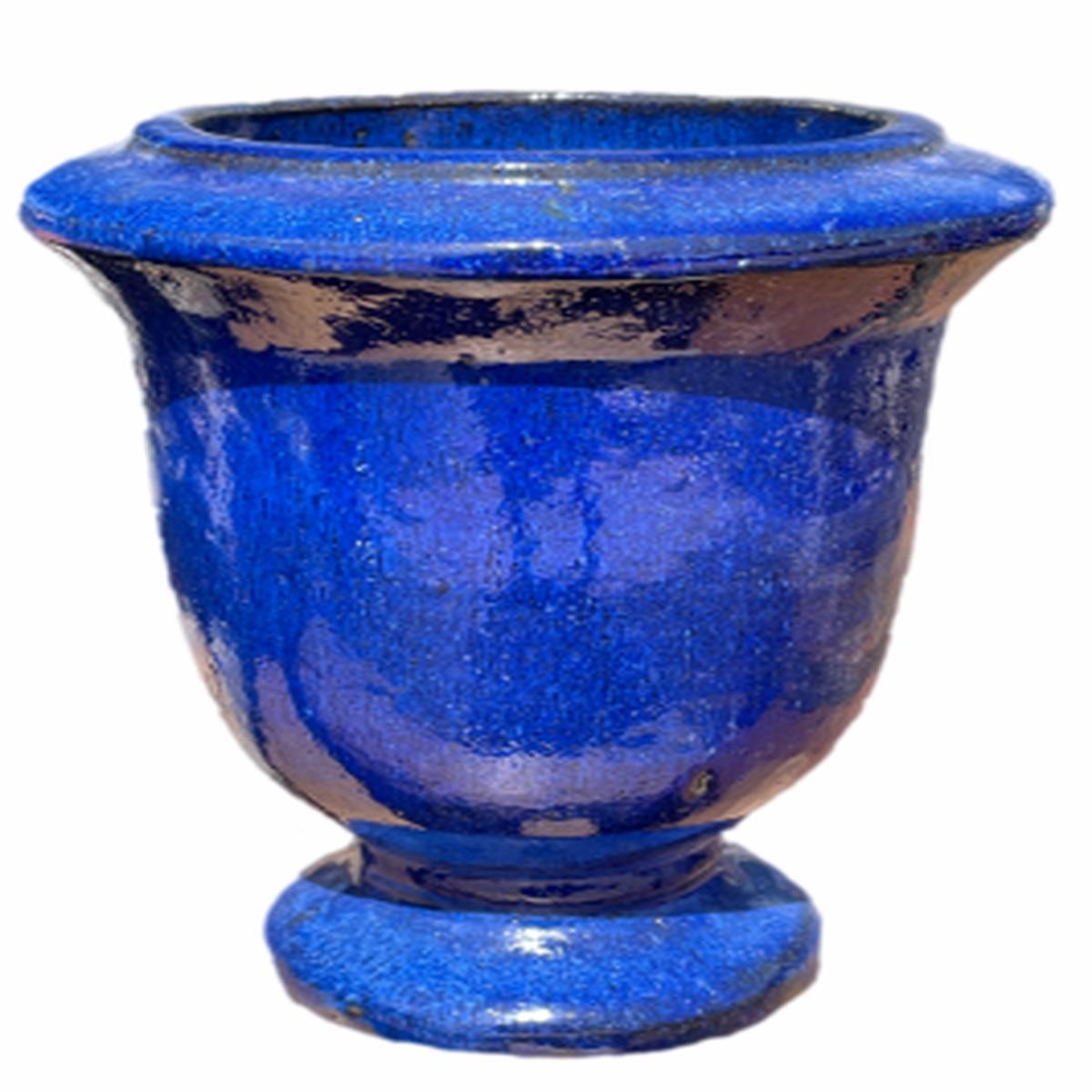 8825N8A - Blue Elegant Ceramic Urn Planter - 21" x 21" x 25"/ Blue