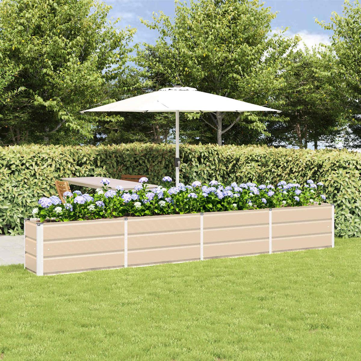 vidaXL Planter Ivory 320 x 40 x 45 cm Steel