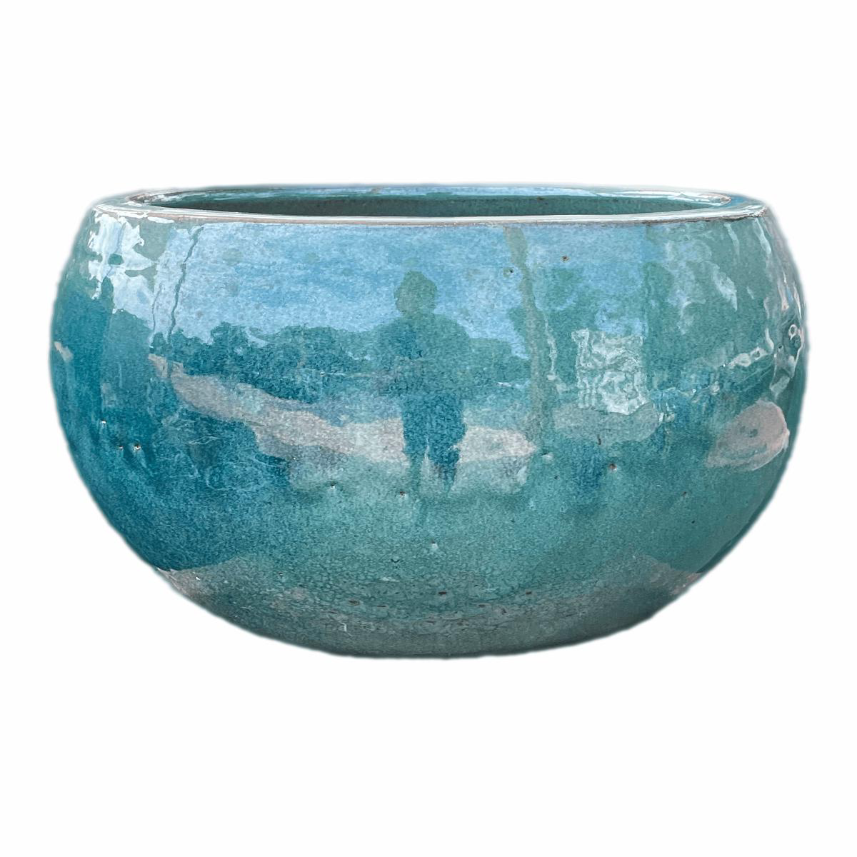 236M1 8211 Ceramic Sphere Pot 8211 178221 x 178221 x 148221 Marble Green
