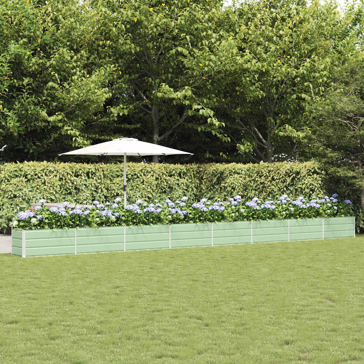vidaXL Planter Pastel Green 770 x 50 x 45 cm Galvanised Steel
