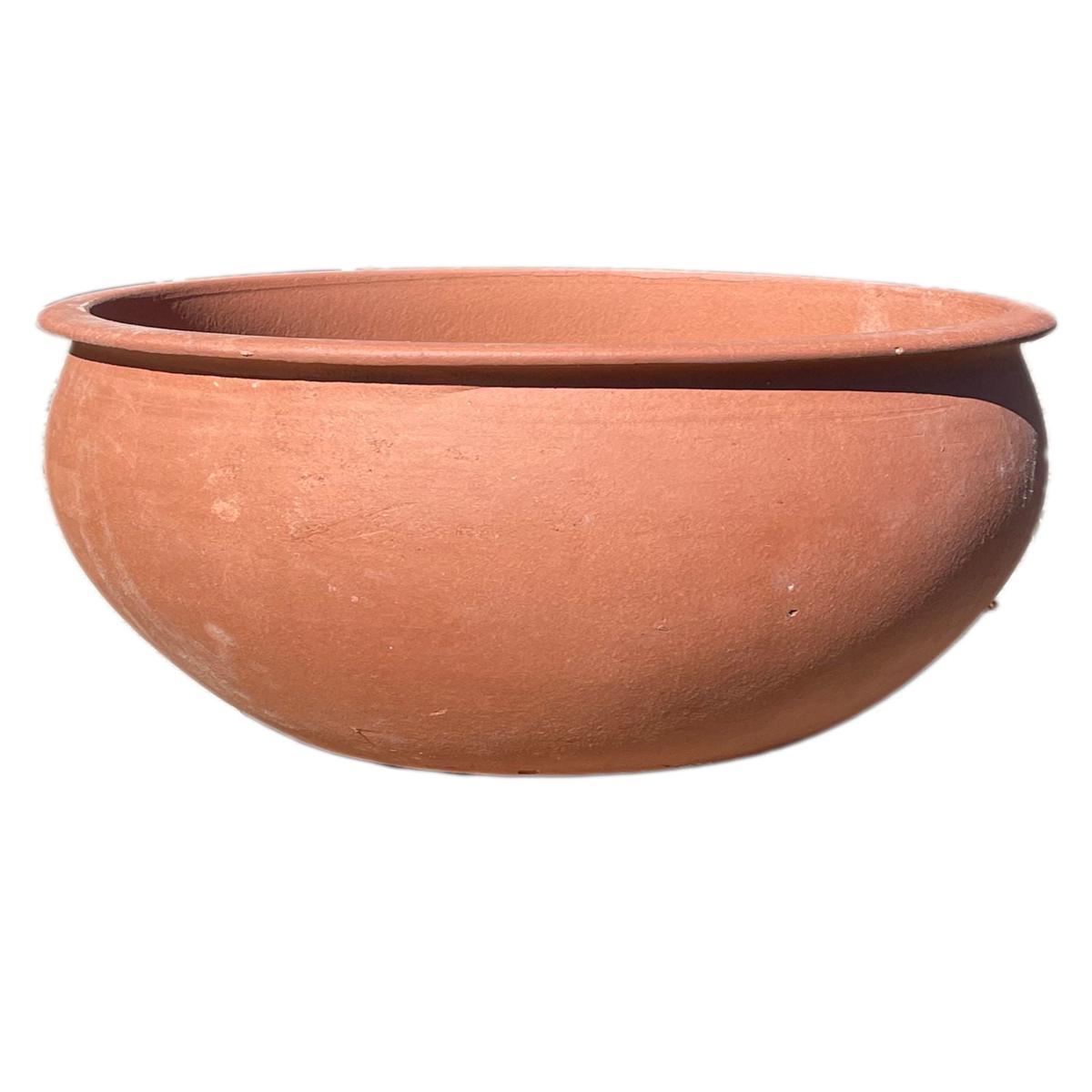 3124L10 - Round Rim Terracotta Planter - 21" x 21" x 13"