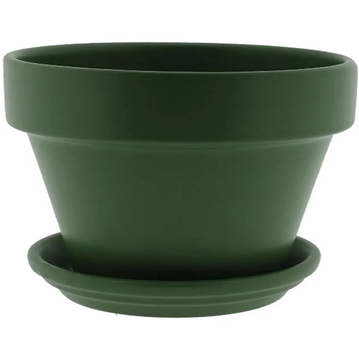 Urbann Plant Pot 22cm Height 19cm Dia Pot & Saucer Matt Olive