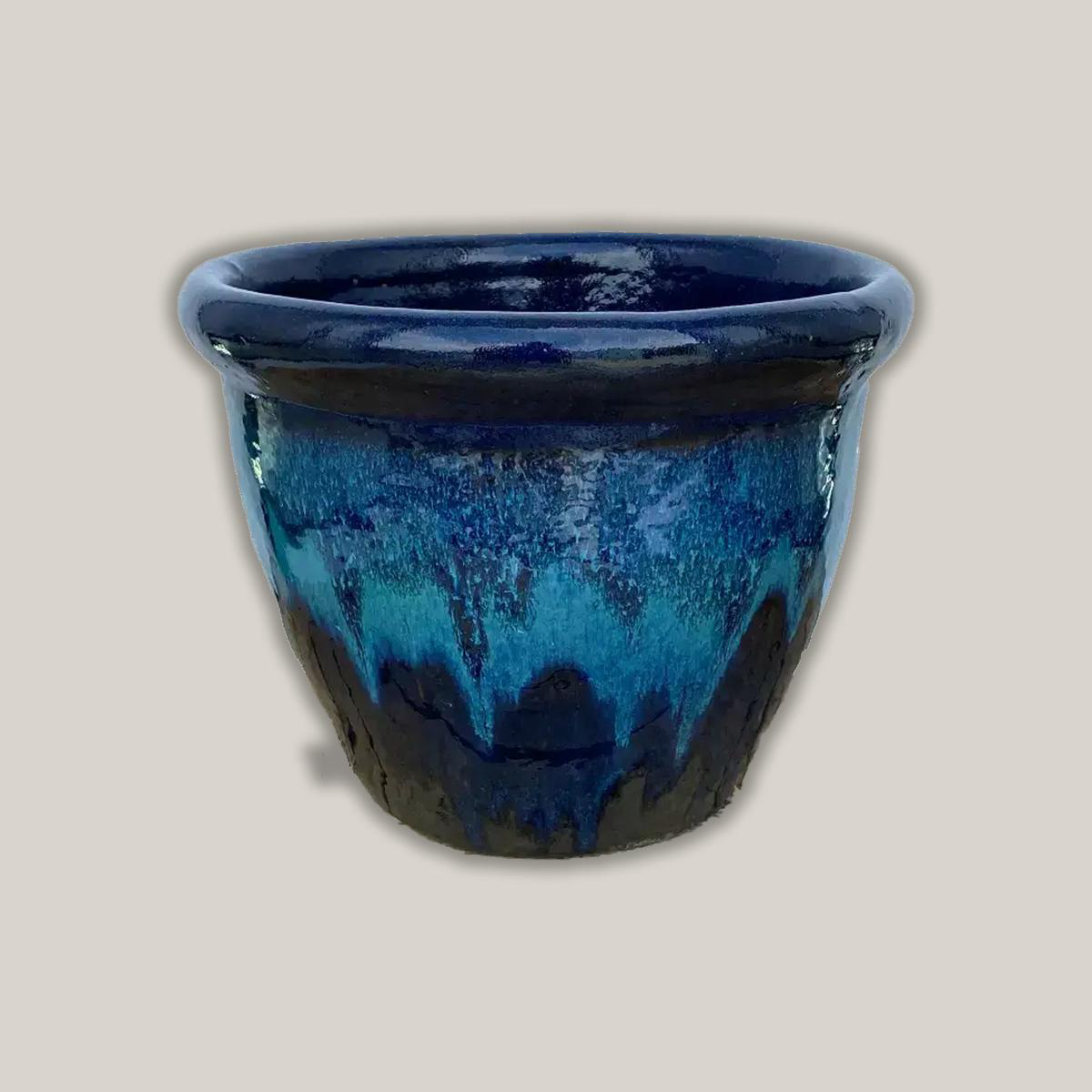 8071N68 8211 BlueMarble GreenShiny Black Low Cana Pot 8211 128221 x 128221 x 108221 BlueMarble GreenShiny Black Ceramic