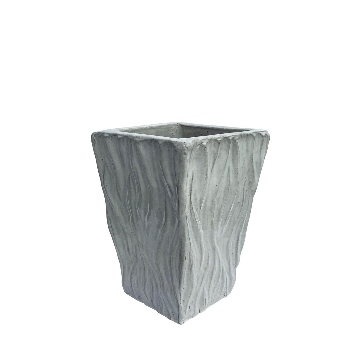 9757C16 8211 White Tall Volcano Wedge Ceramic Pot 8211 118221 x 118221 x 228221 White