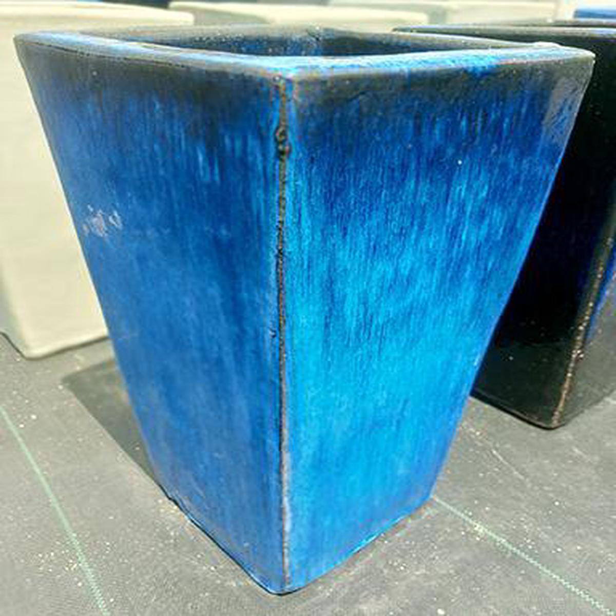 9775C3 8211 Aqua Ceramic Square Planter 8211 118221 x 118221 x 188221 Aqua