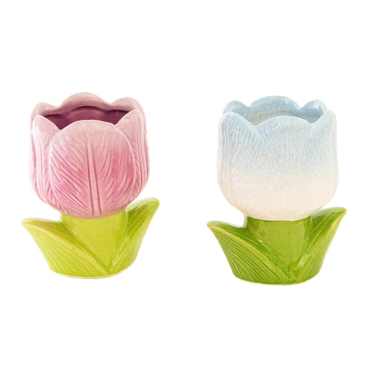 Tulip Bloom Cup Ceramic Planter