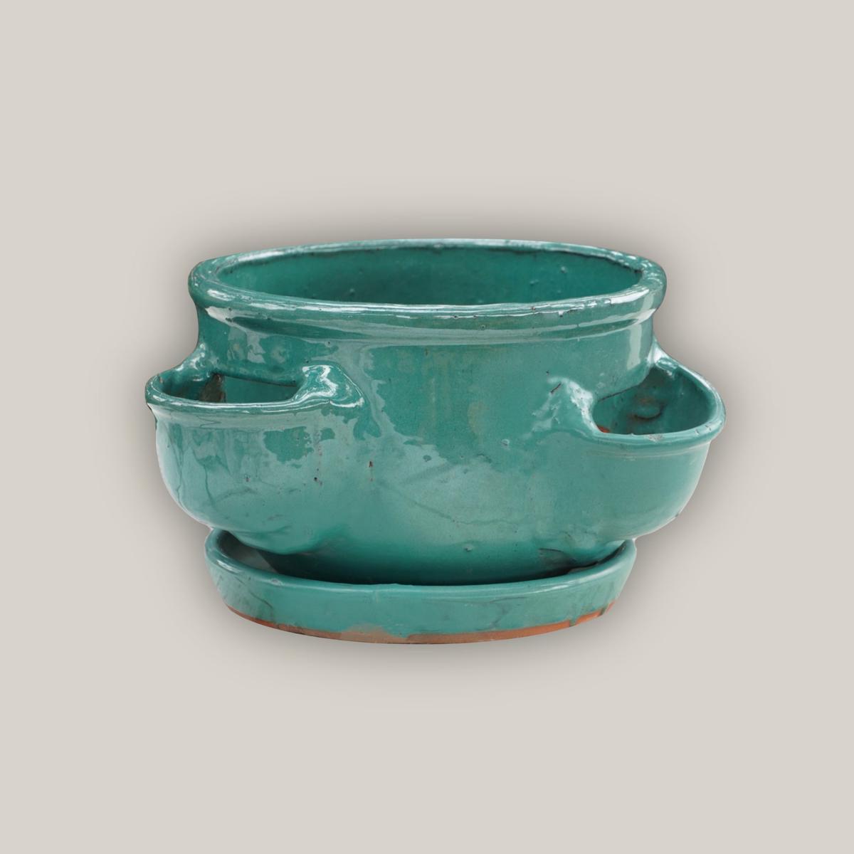209M1 - Copper Chun Ceramic Strawberry Pot - 15" x 15" x 8" | Copper Chun