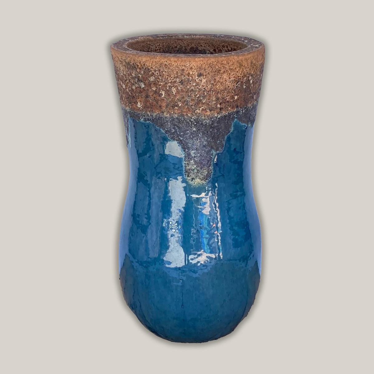 8206S43 - Angkor/Marble Green Ceramic Peanut Planter - 13" x 13" x 26" | Angkor/Marble Green