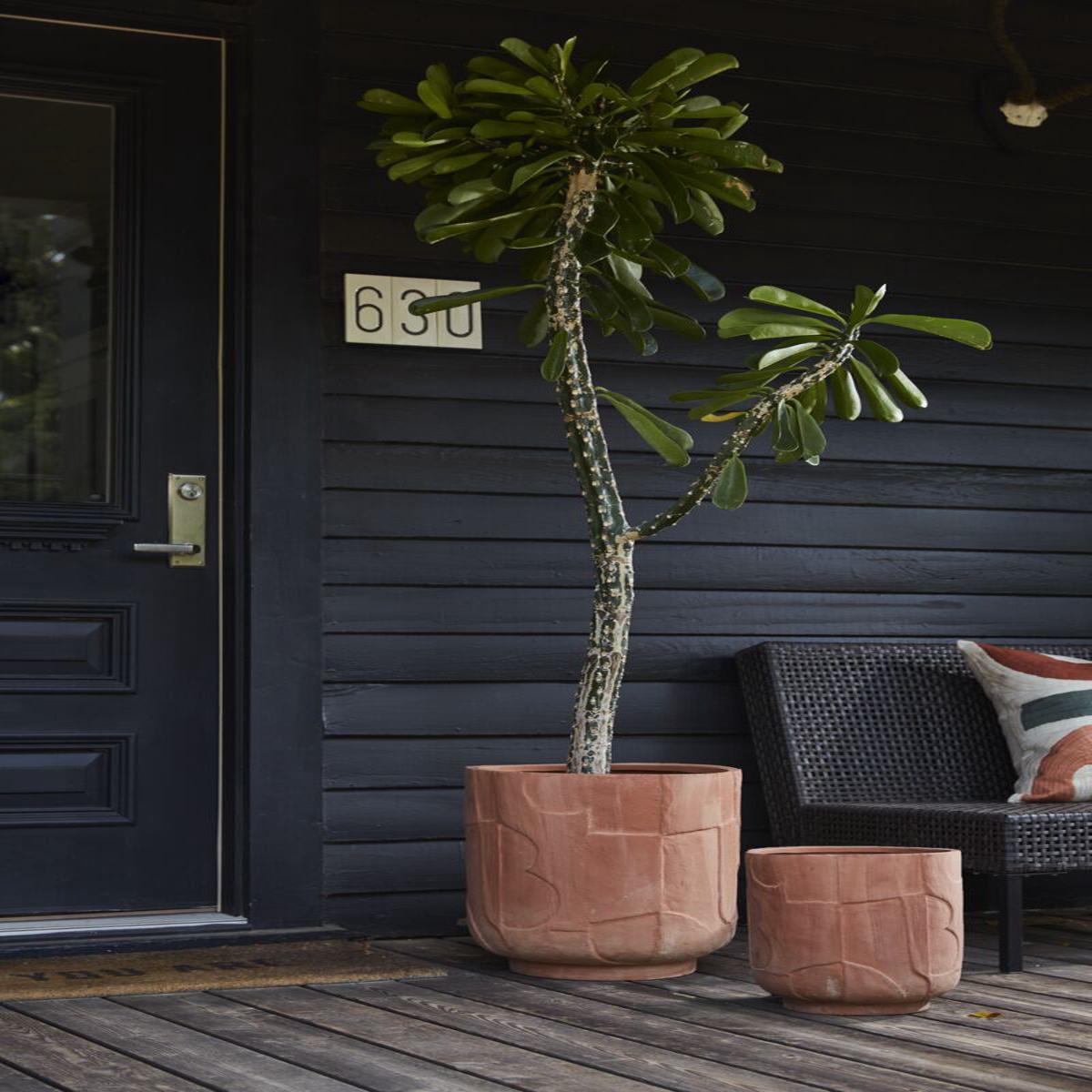 Textured Terra Cotta Pot