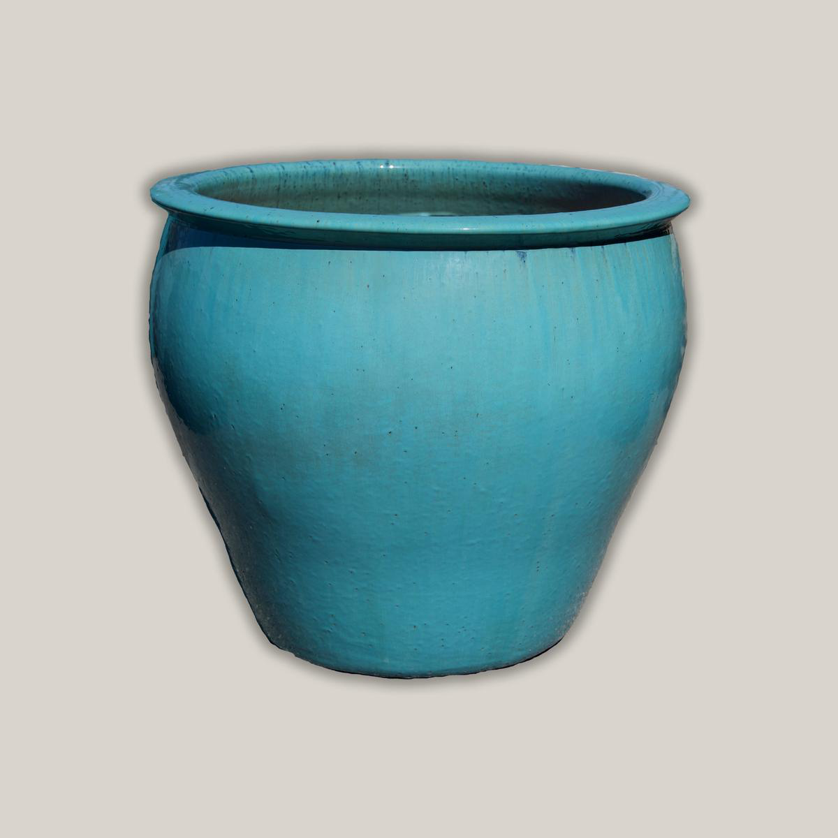 6004H1 8211 Turquoise Round Rim Tapered Planter 8211 308221 x 308221 x 258221 Turquoise Ceramic