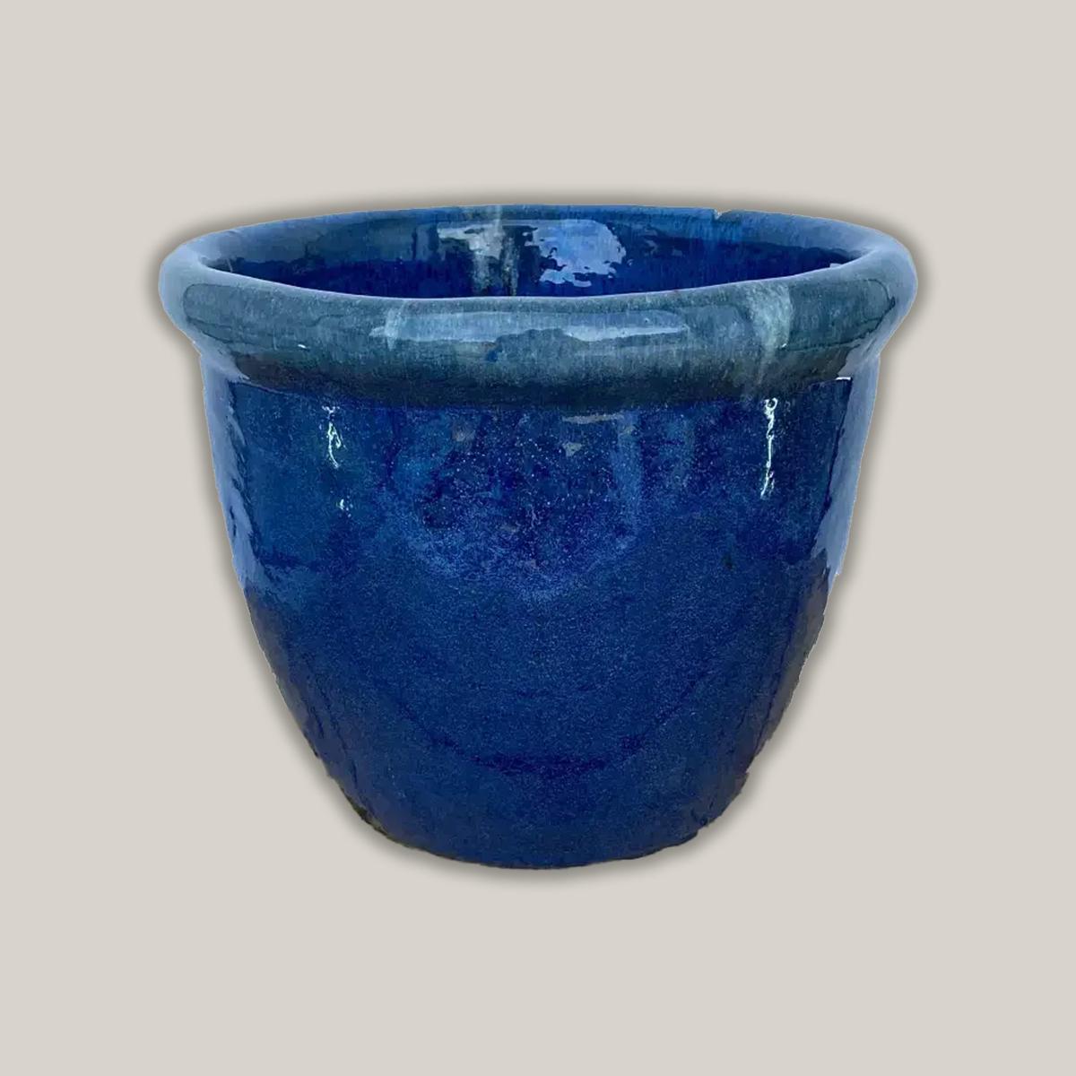 8071N74 - Denim/Blue Jean Low Cana Pot - 16" x 16" x 12"