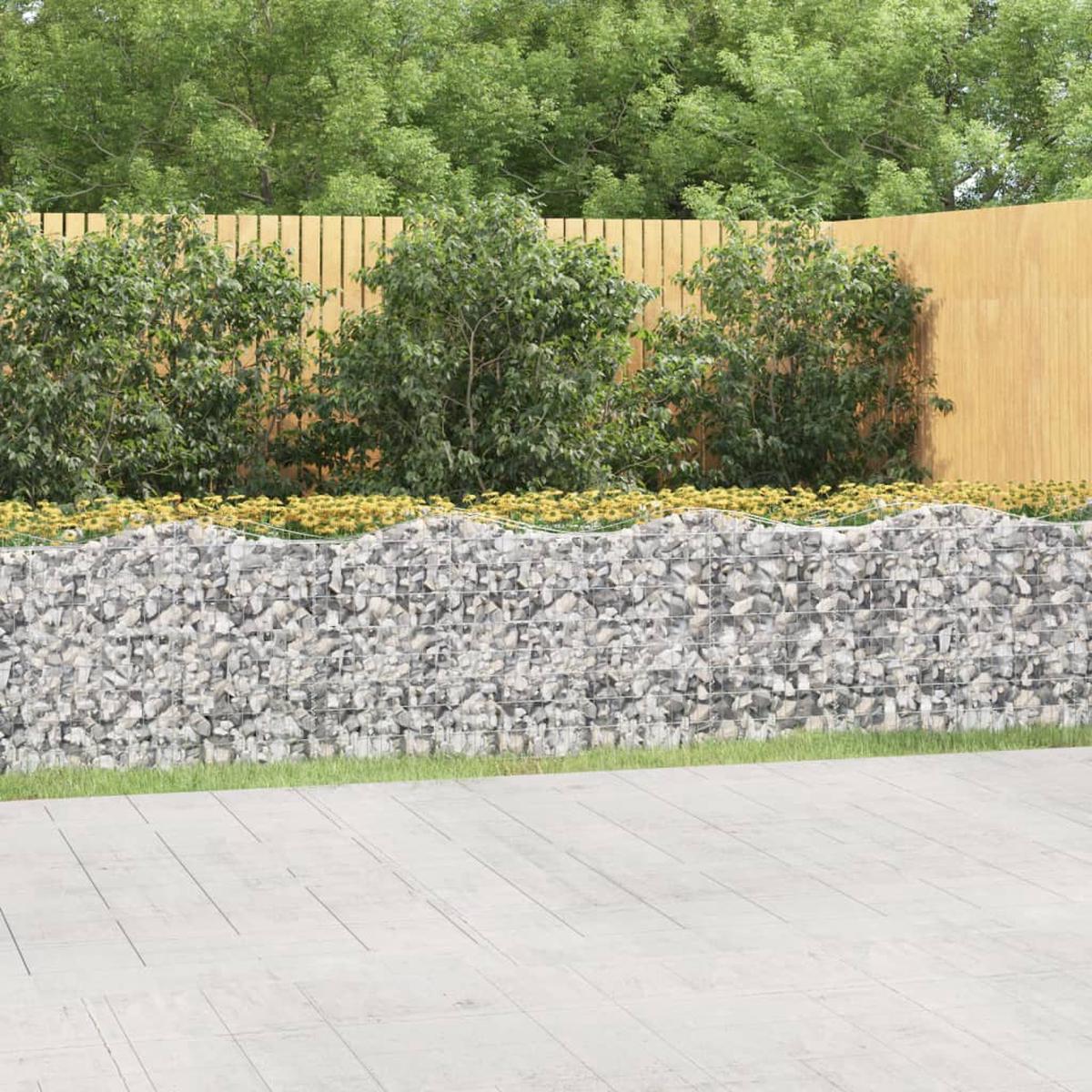 vidaXL Arched Gabion Raised Bed 600x100x100 cm Galvanised Iron