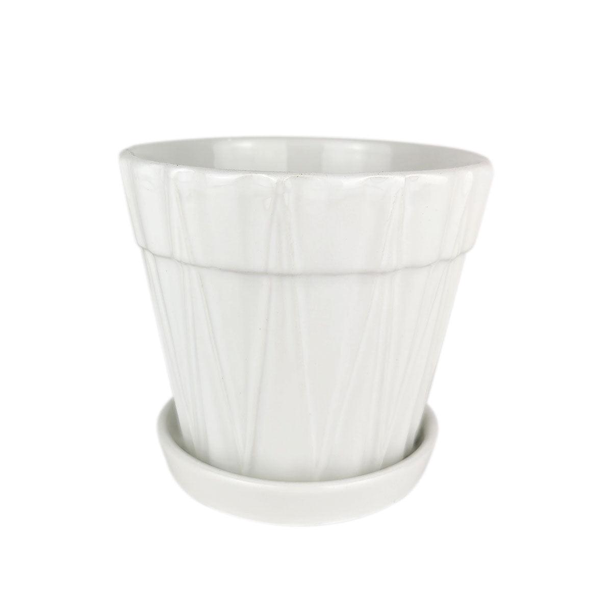 7 inch Decorative Ceramic Pot With Saucer - 7 inch