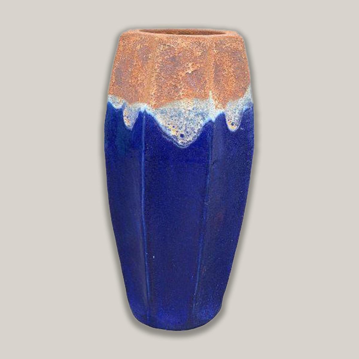 8396S51 - Angkor/Blue Star Fruit Planter - 18" x 18" x 35" | Angkor/Blue | Ceramic