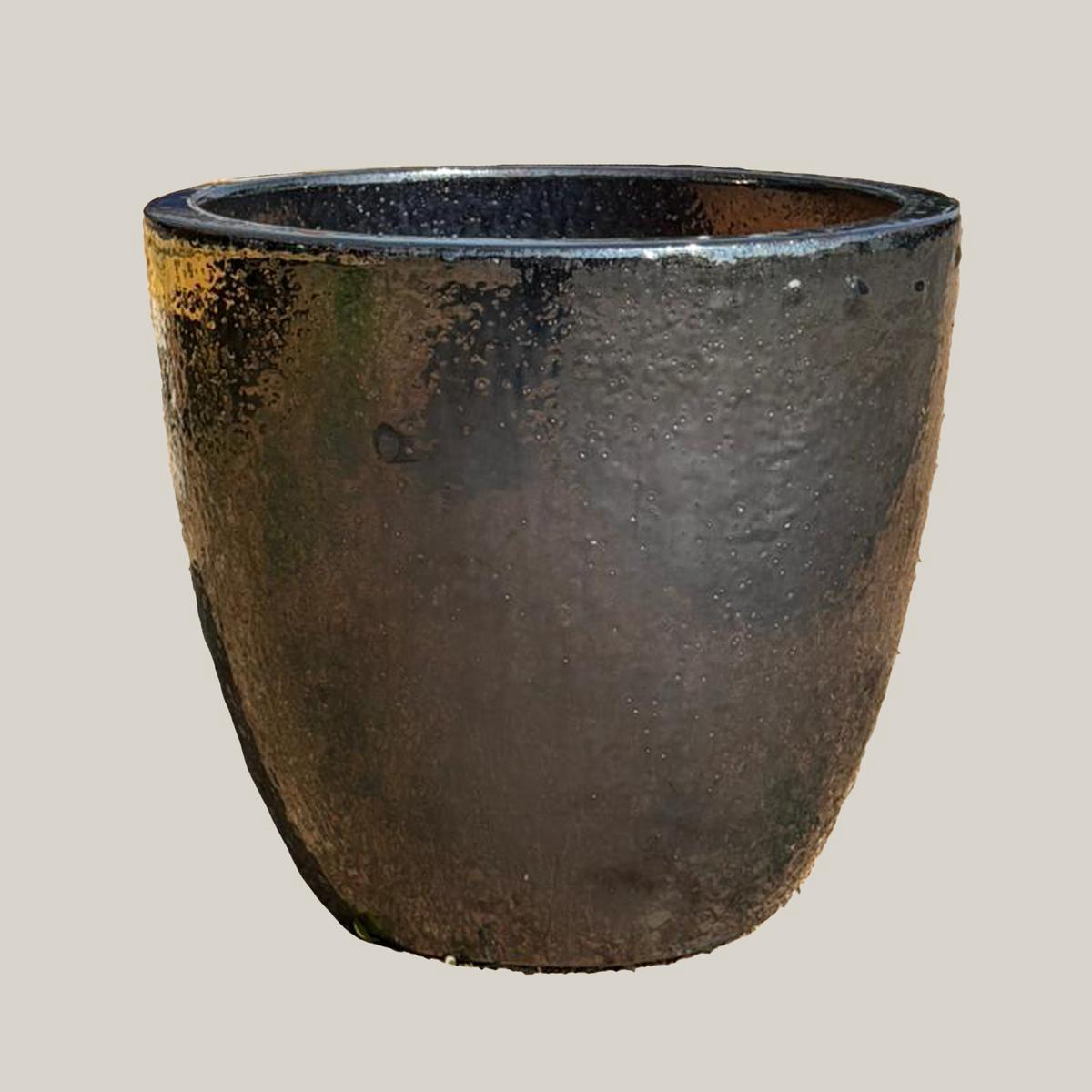 6143H83 8211 Metallic Black Cylindrical Planter 8211 188221 x 188221 x 158221 Metallic Black