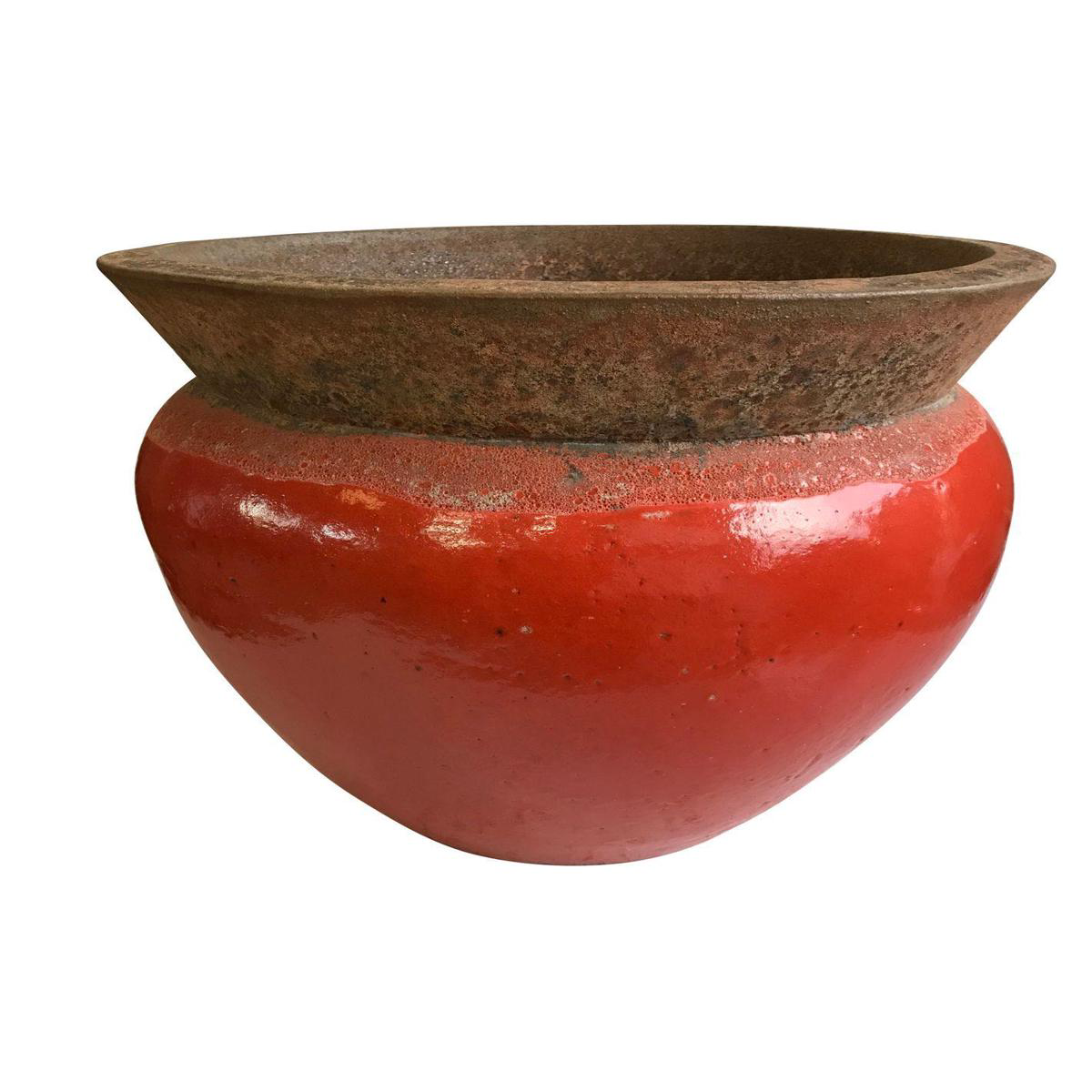 8623S69 8211 AngkorOrange Slanted Rim Ceramic Planter 8211 118221 x 118221 x 118221 AngkorOrange