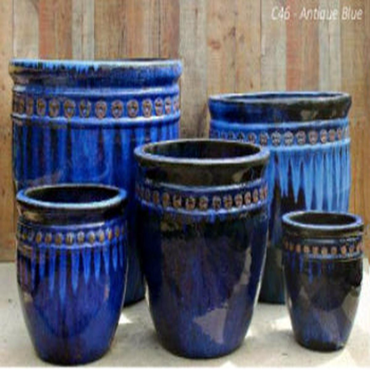 9054C46 8211 Antique Blue Coin Pot 8211 128221 x 128221 x 128221 Antique Blue Ceramic