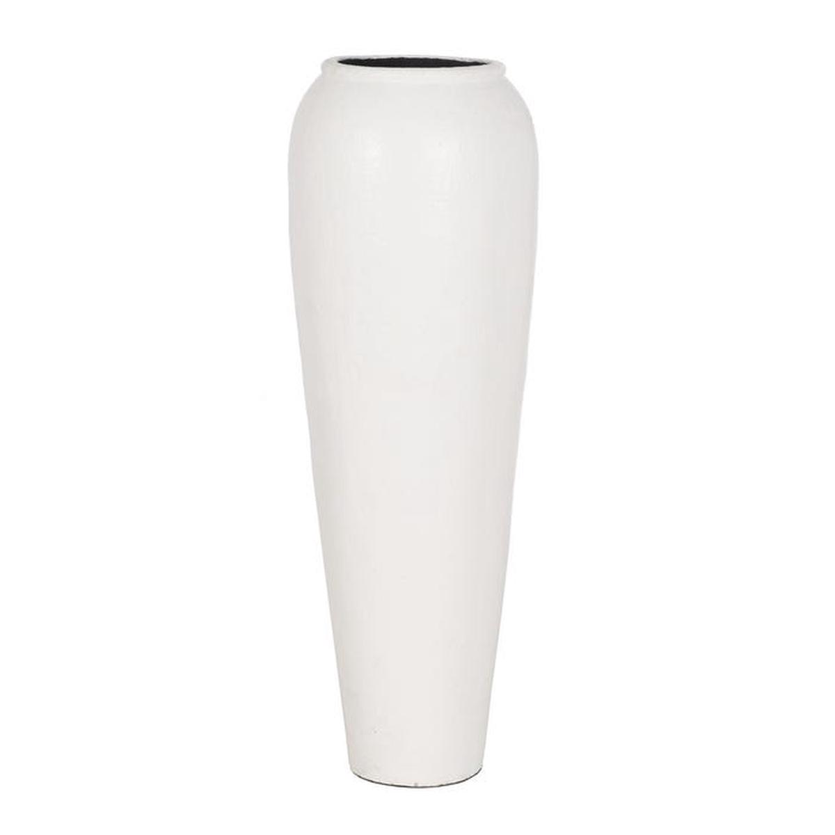 VASE WHITE FIBER CEMENT DECORATION 42 X 42 X 120 CM
