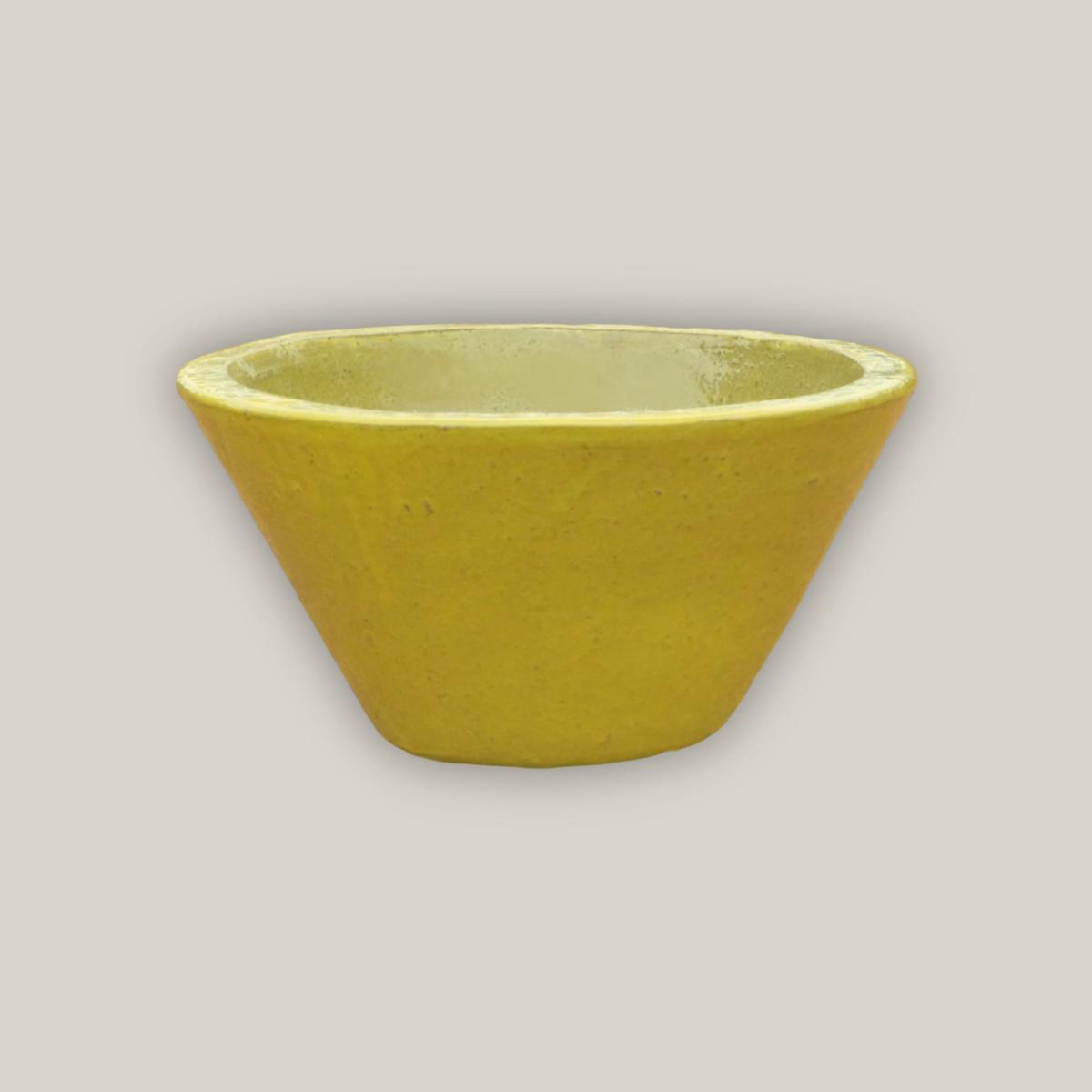 8161S29 8211 Yellow Ceramic Cone Bowl Planter 8211 218221 x 218221 x 108221 Yellow