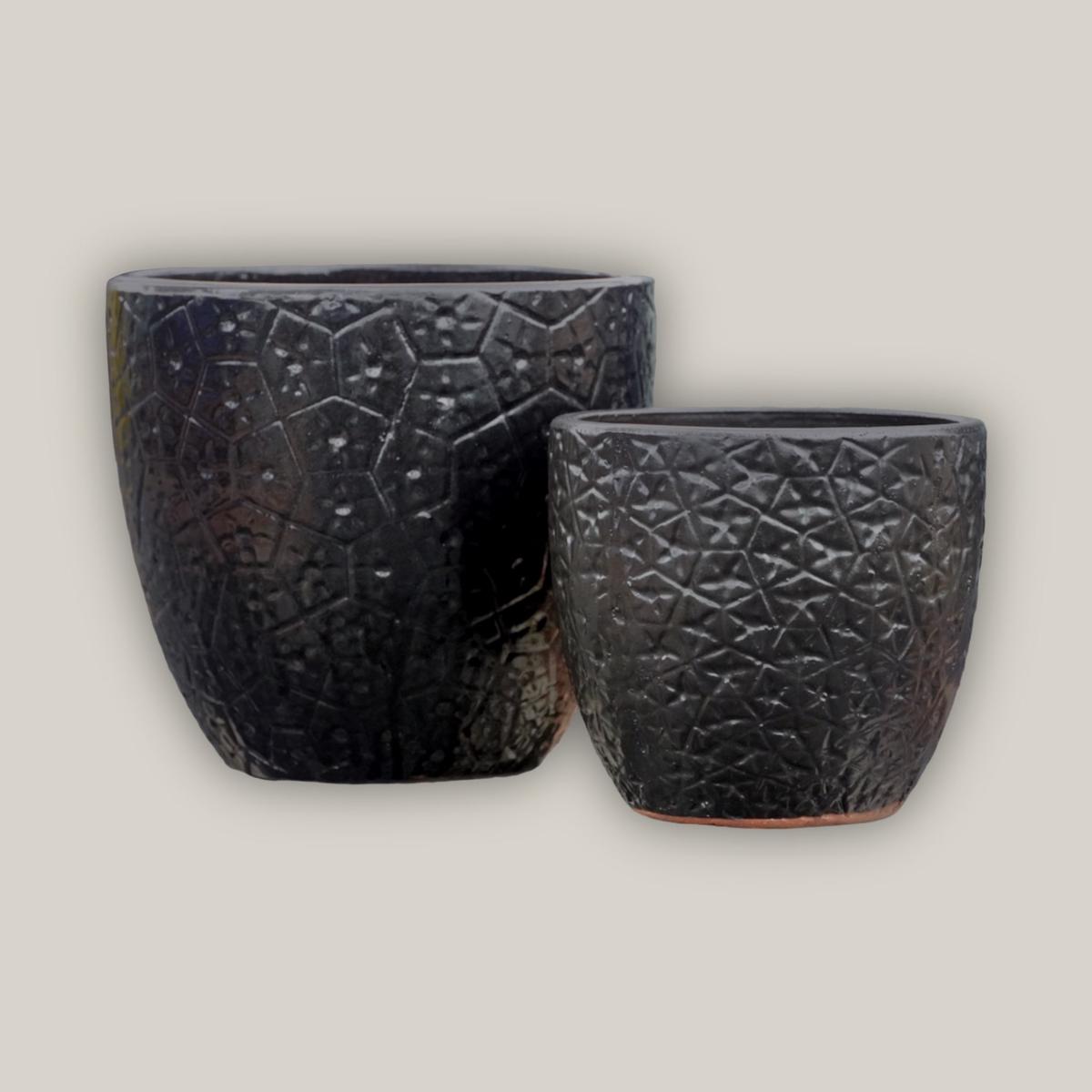 3058L1 - Matte Black Constellation Planter - 18.5" x 18.5" x 16.25" | Matte Black