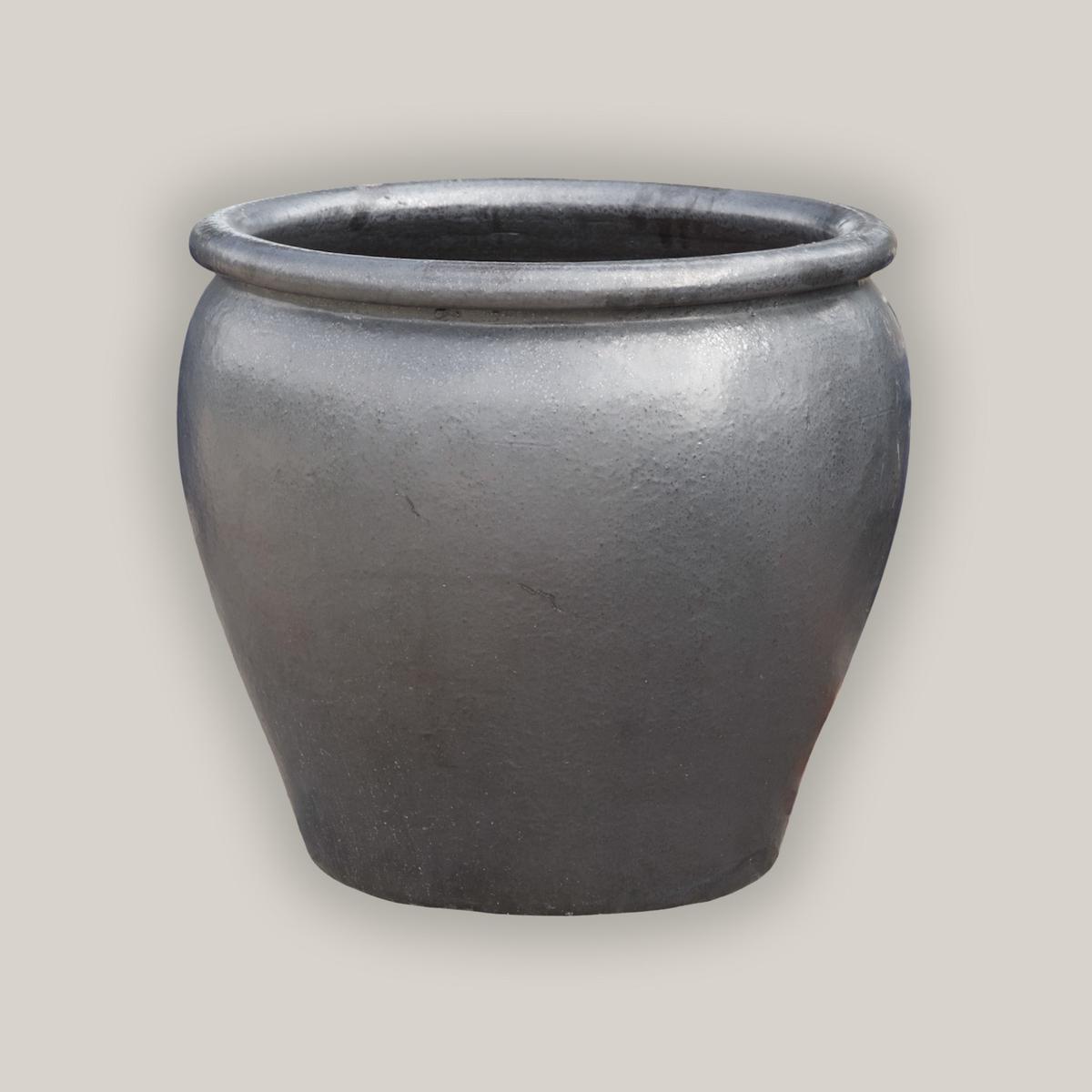 3823GA - Graphite Fish Bowl Planter - 14" x 14" x 13" | Graphite | Ceramic