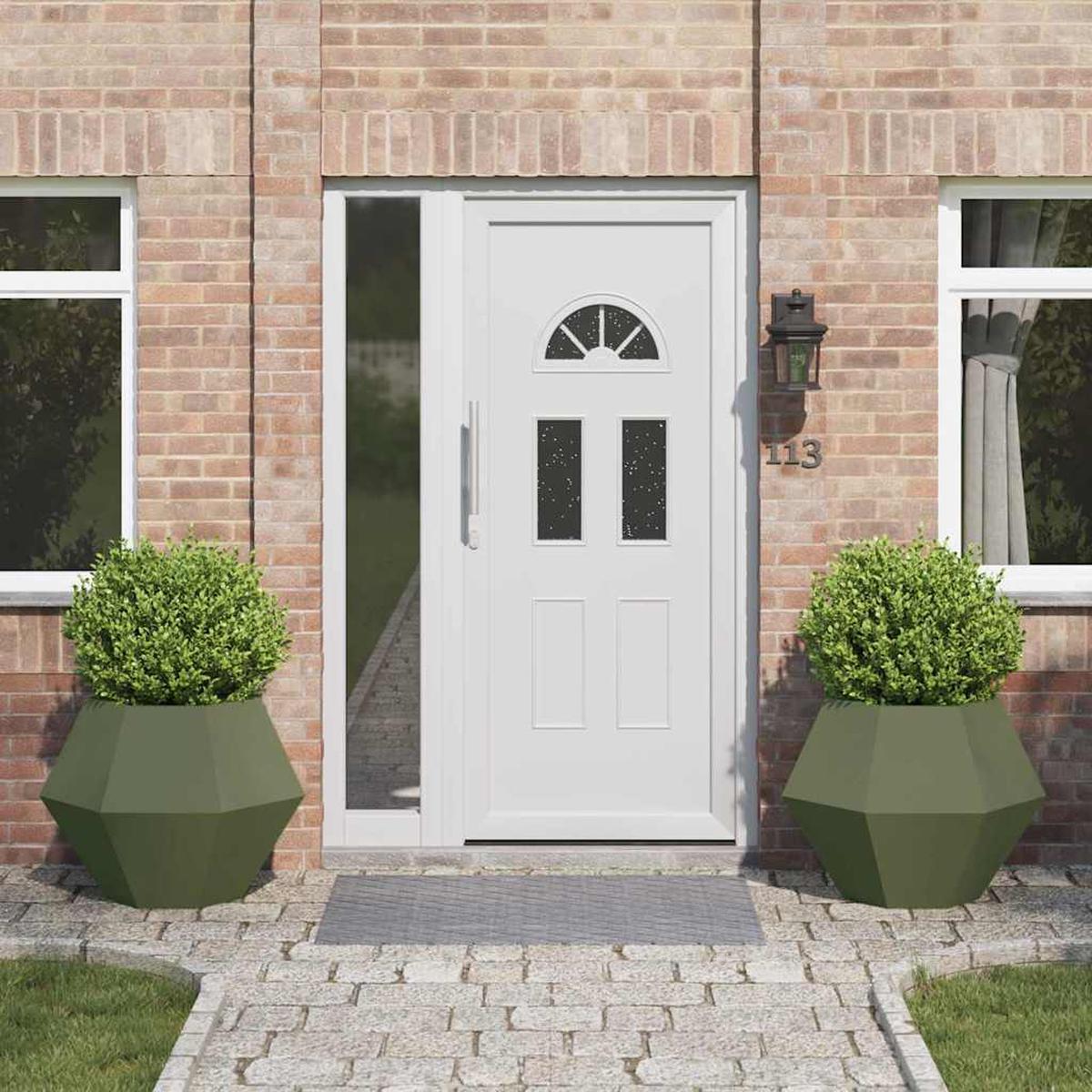 vidaXL Planter 2 pcs Olive Green 75 x 75 x 60 cm Steel