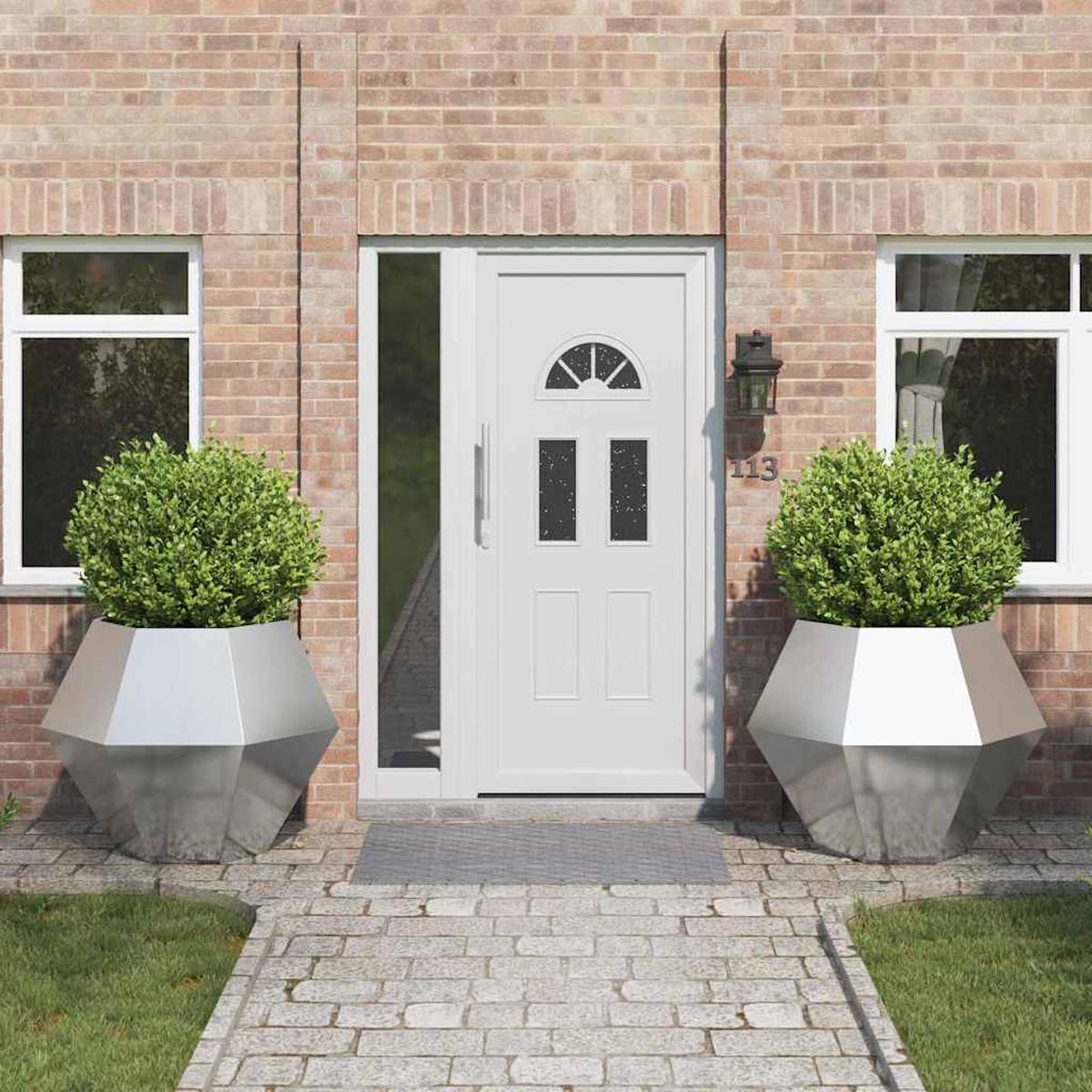 vidaXL Planter 2 pcs Silver 100 x 100 x 80 cm Stainless Steel