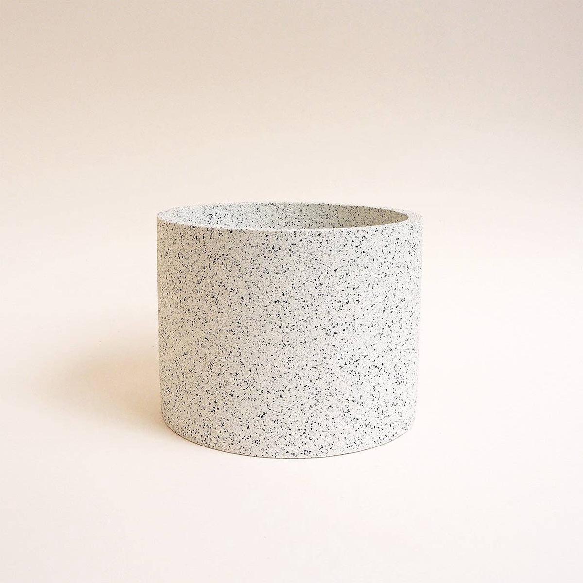 White Granite Jesmonite Pot