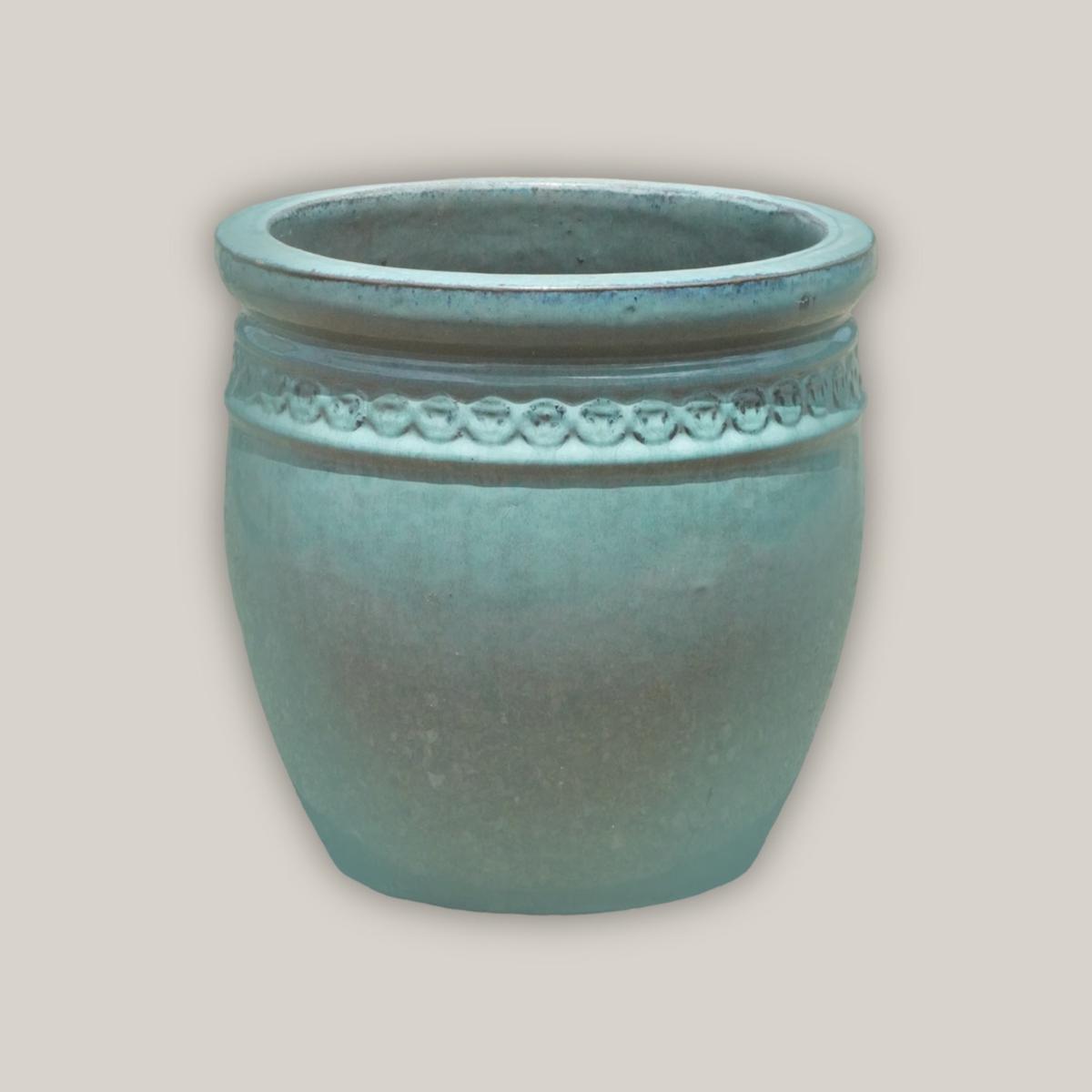 6079H1 - Turquoise Coin Pot - 30" x 30" x 26" | Turquoise | Ceramic