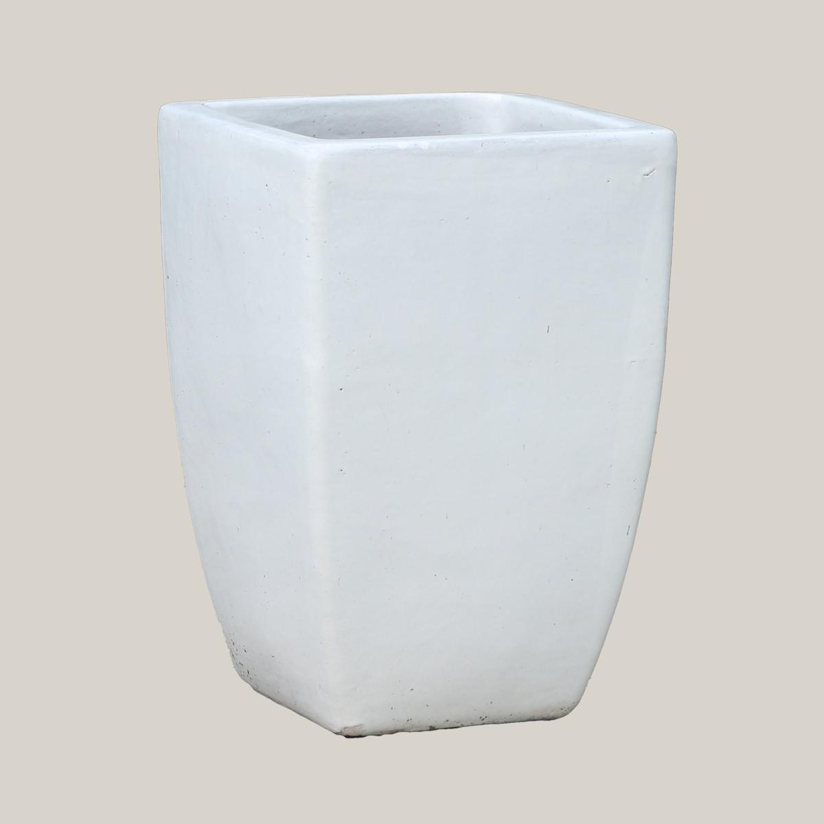 6137H25 - White Tall Tapered Square Planter - 19" x 19" x 41" | WHITE