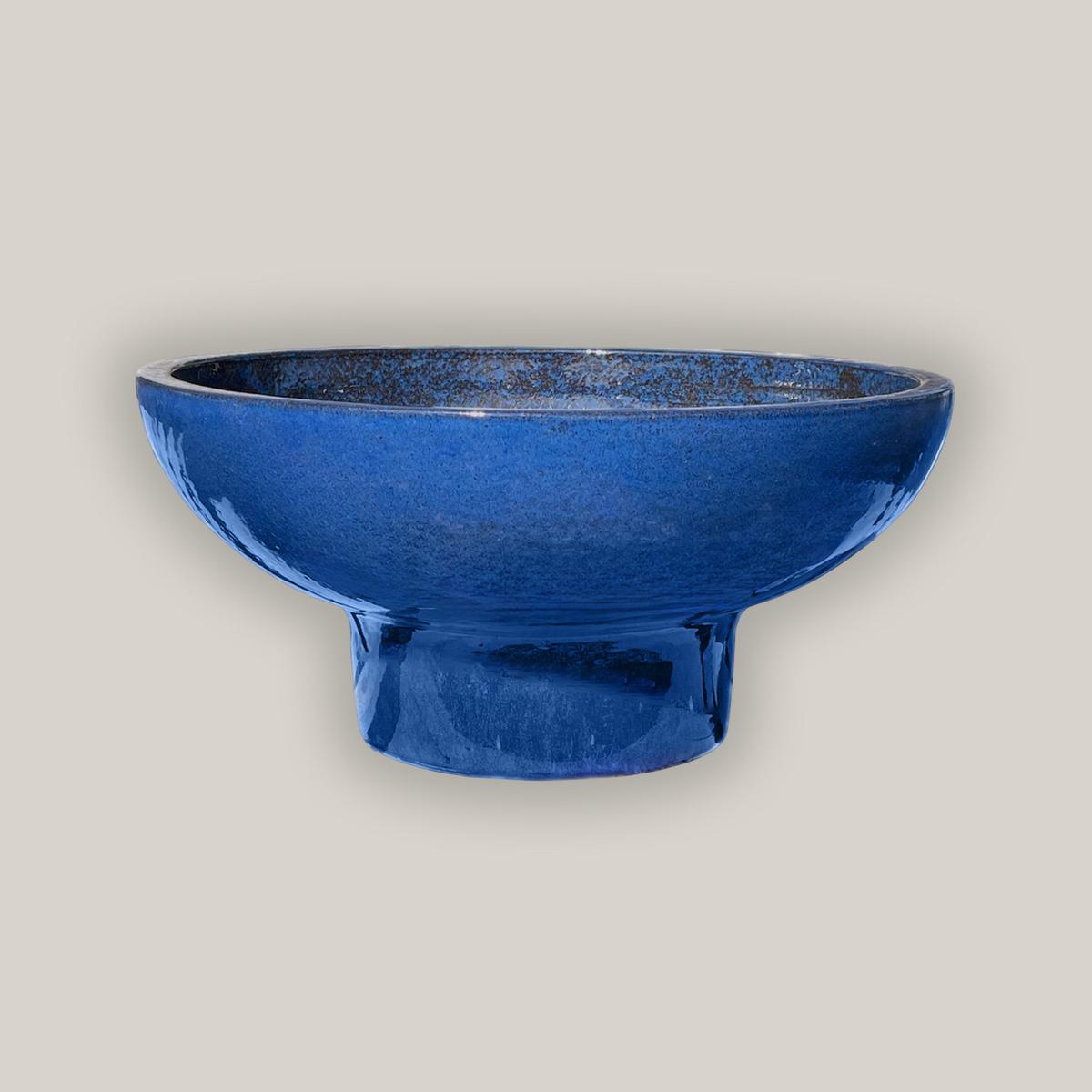 3064L17 - Falling Blue Short Contemporary Ceramic Planter - 21" x 21" x 10"