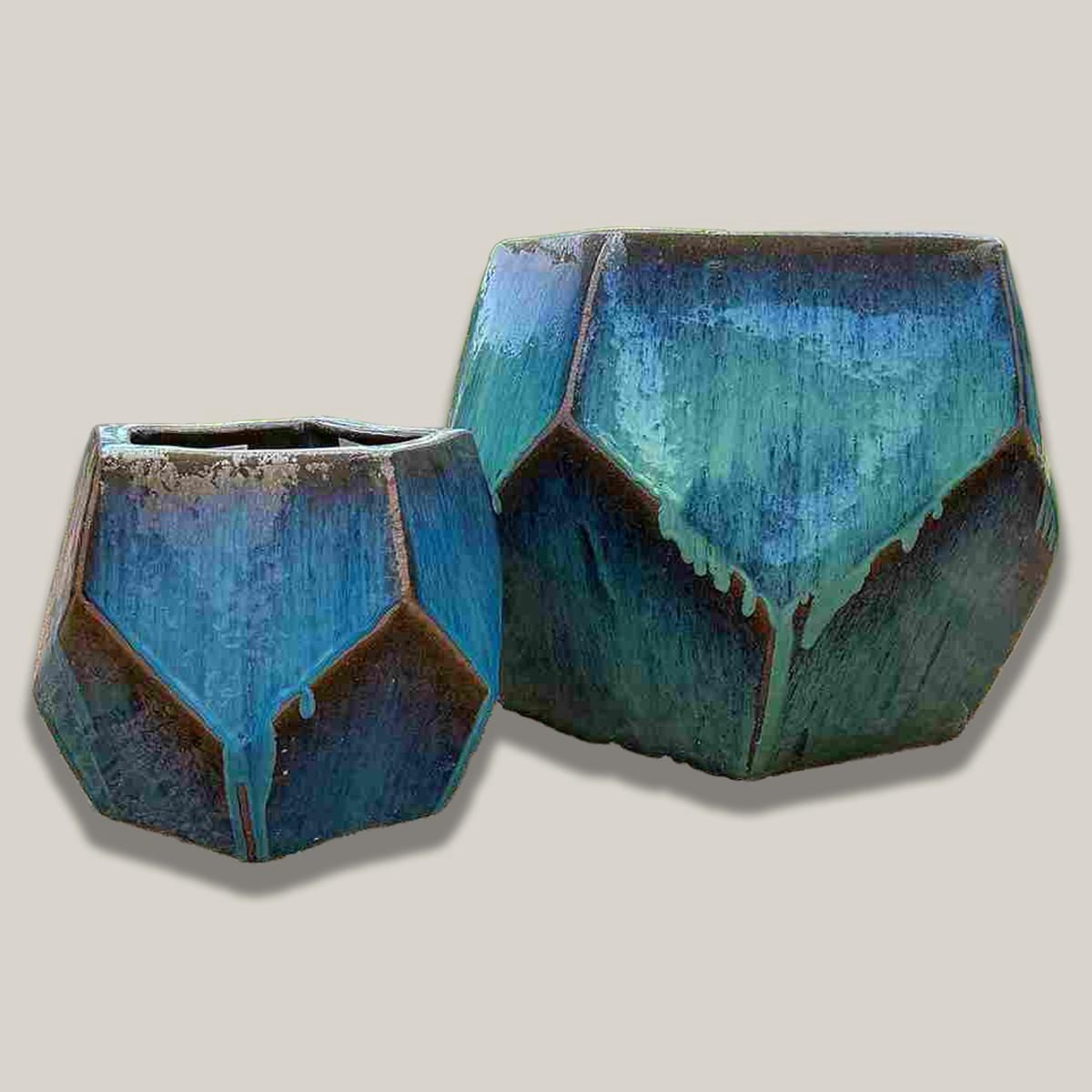 8400N66 8211 Antique Marble Green Modern Geometric Pot 8211 238221 x 238221 x 238221 Antique Marble Green Ceramic
