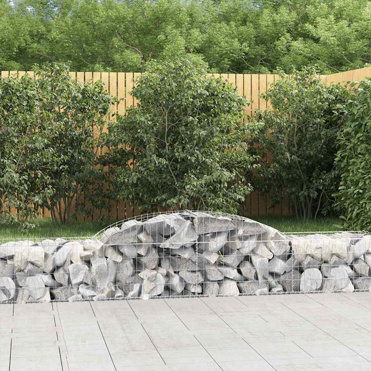 vidaXL Arched Gabion Baskets 2 pcs 300x50x40/60 cm Galvanised Iron