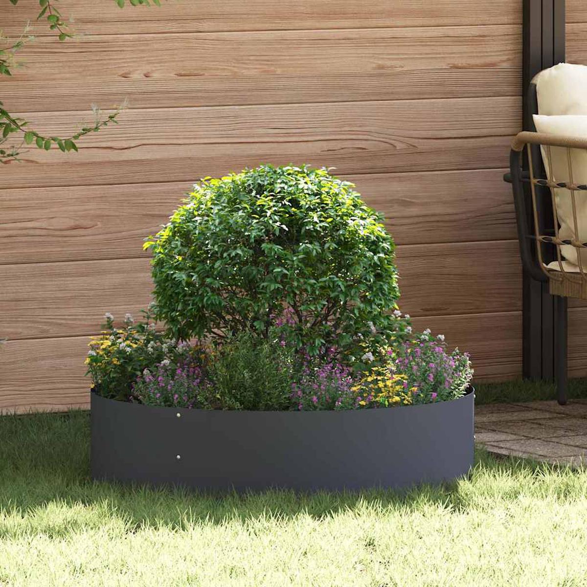 vidaXL Planter Ring Anthracite 80 x 80 x 20 cm Cold-rolled Steel