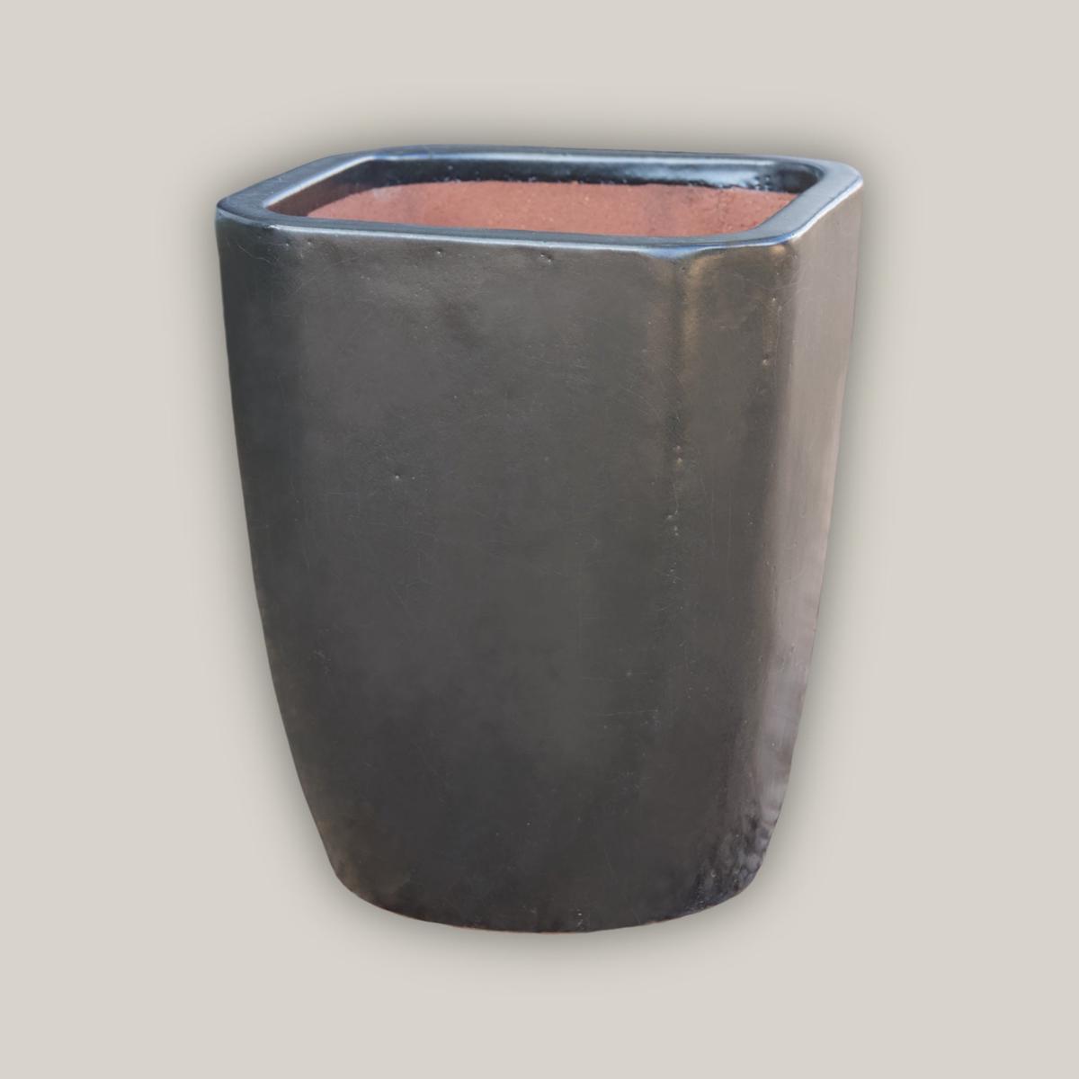 3015L1 - Matte Black Modern Tapered Square Planter - 7" x 7" x 8" | Matte Black