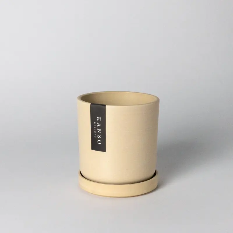 4 Inch Upcycled Signature Stone Planter Pot & Saucer