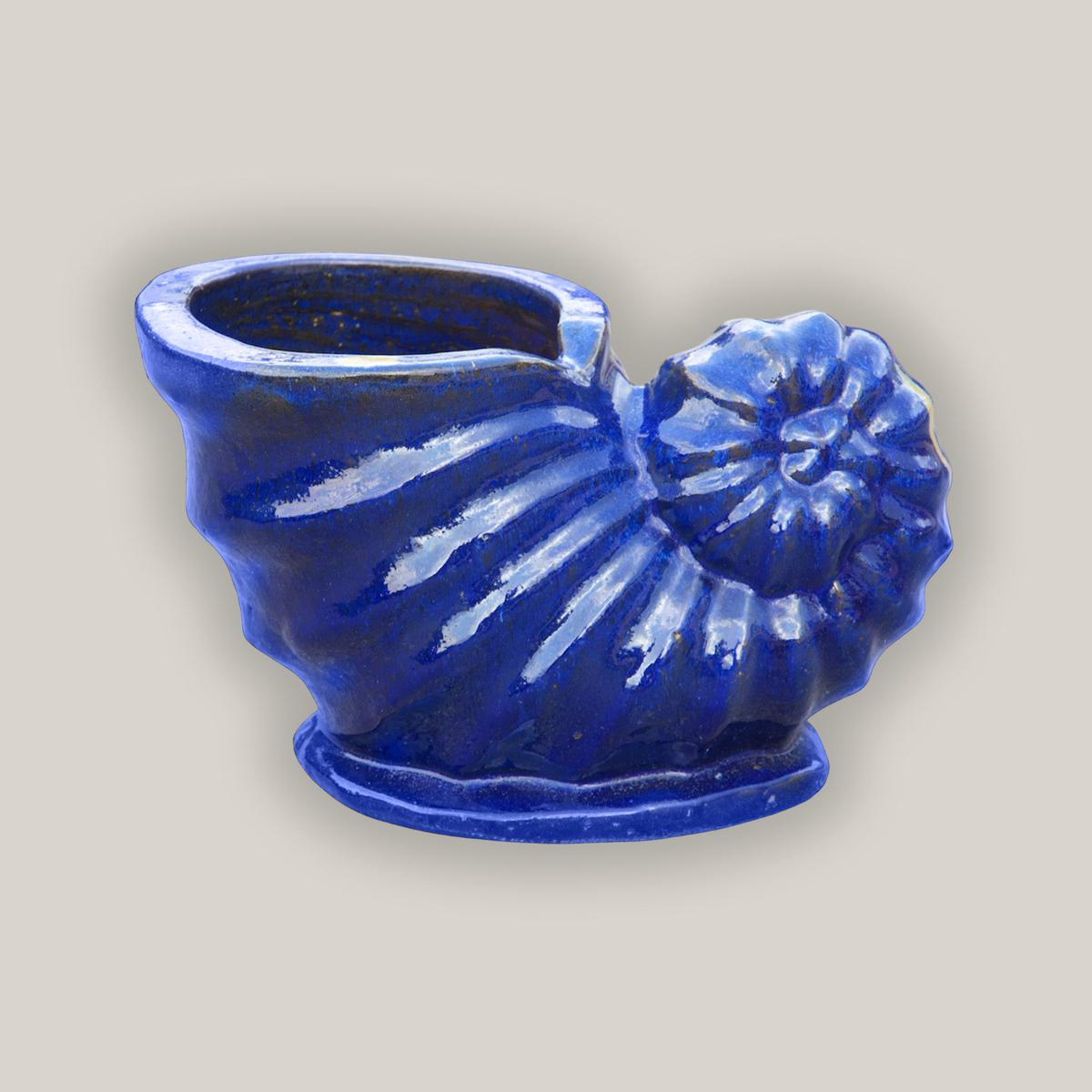 5230N8 8211 Blue Ceramic Seashell Jar Planter 8211 98221 x 78221 x 68221 Blue