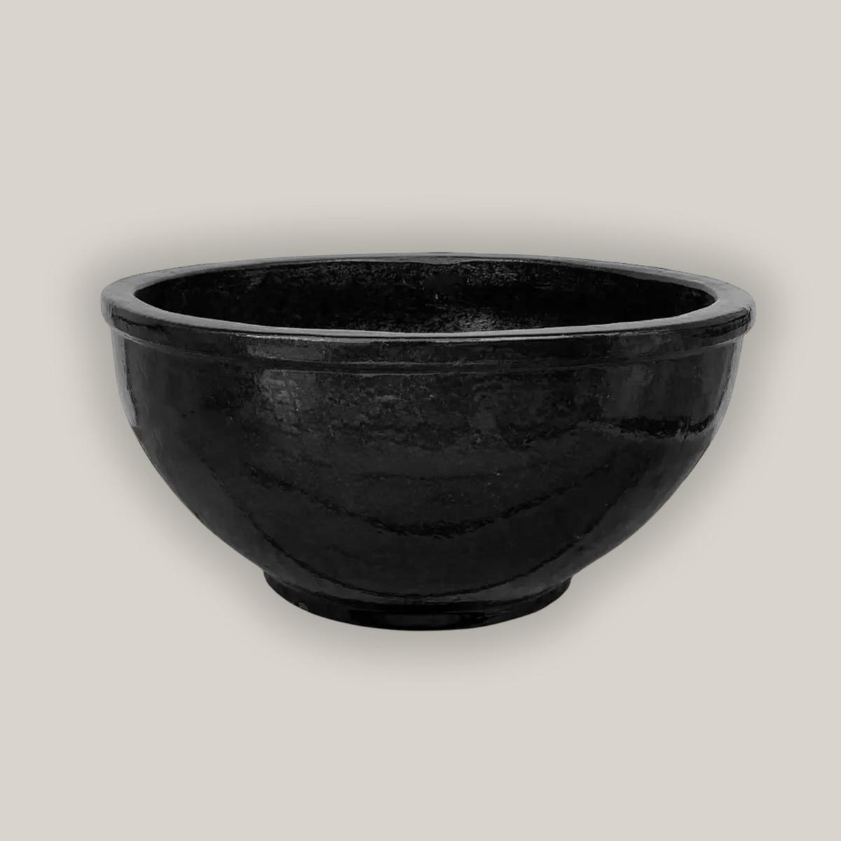 3009L1 8211 Matte Black Traditional Low Ceramic Bowl 8211 1058221 x 1058221 x 58221
