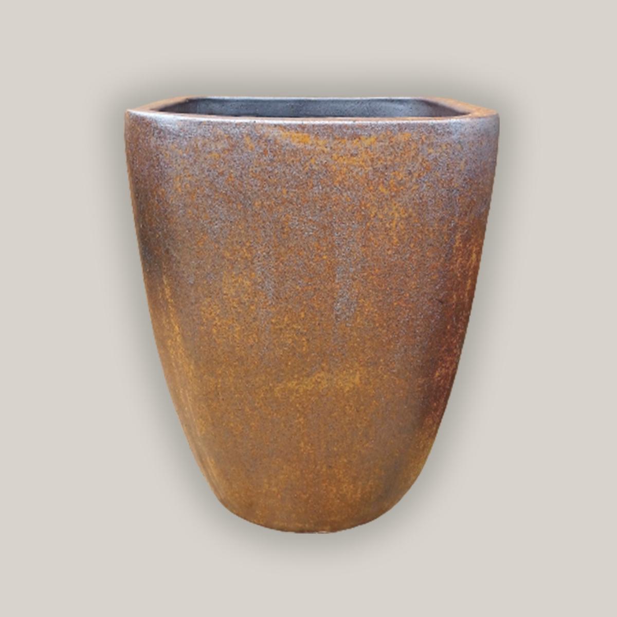 3015L99FS - Iron Finish Modern Tapered Square Planter - FREE SHIPPING - 7" x 7" x 8"