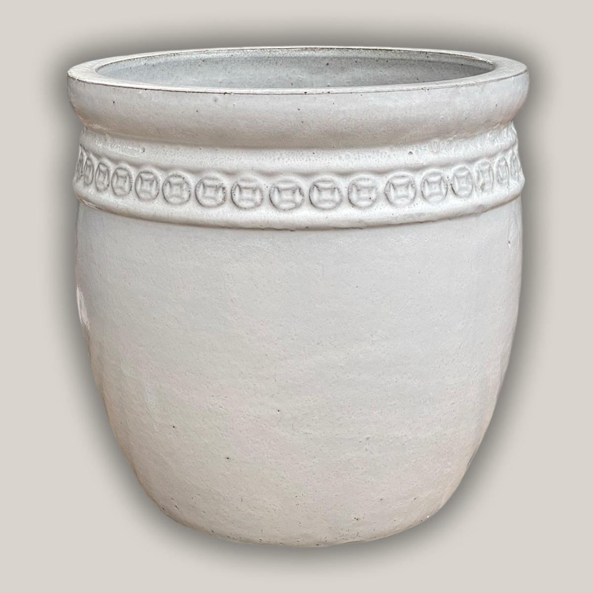 6079H25 8211 White Coin Pot 8211 128221 x 128221 x 128221 White Ceramic