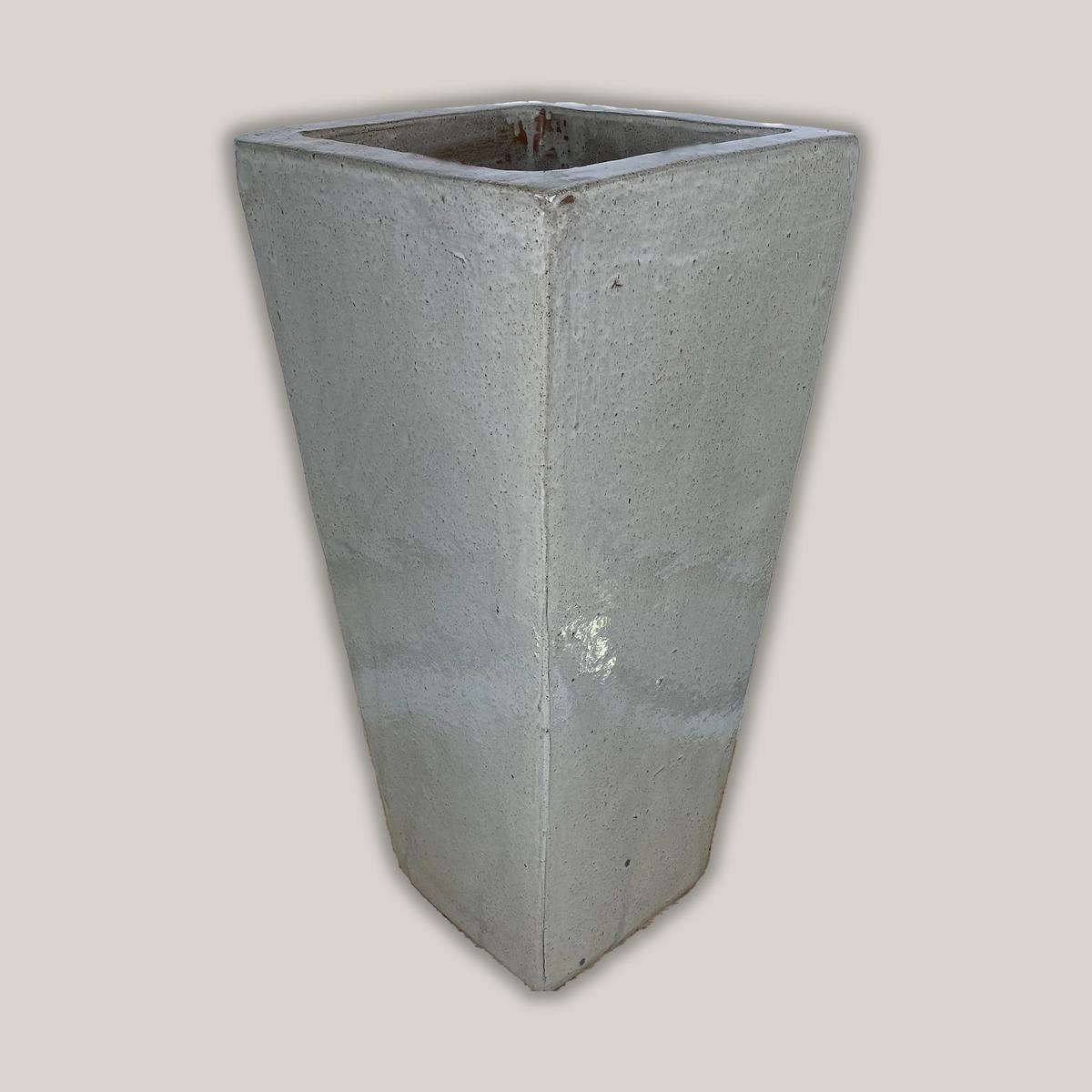 8081N12 - White Dragon Wedge Planter - 16" x 16" x 35" | White | Ceramic