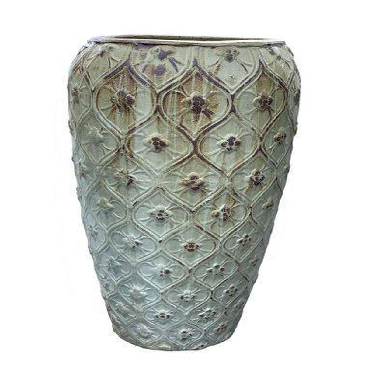 8402S47 8211 Lucky Flower Ceramic Planter 8211 Tuscany Ivory 198221 x 198221 x 358221